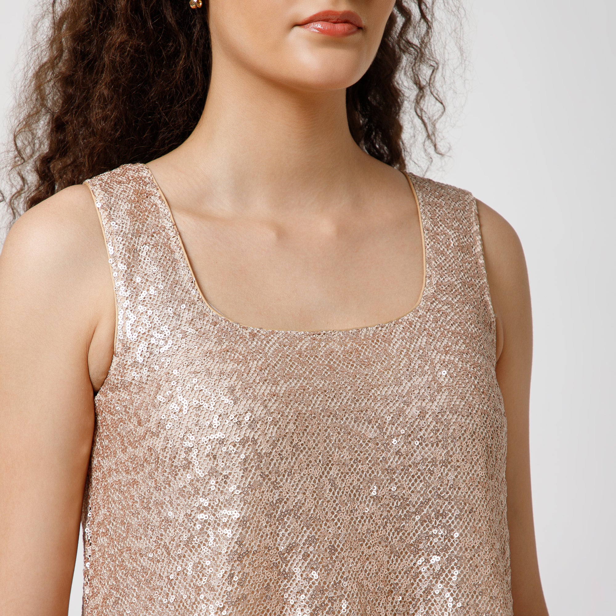 Gold Double Layer Sequence Top