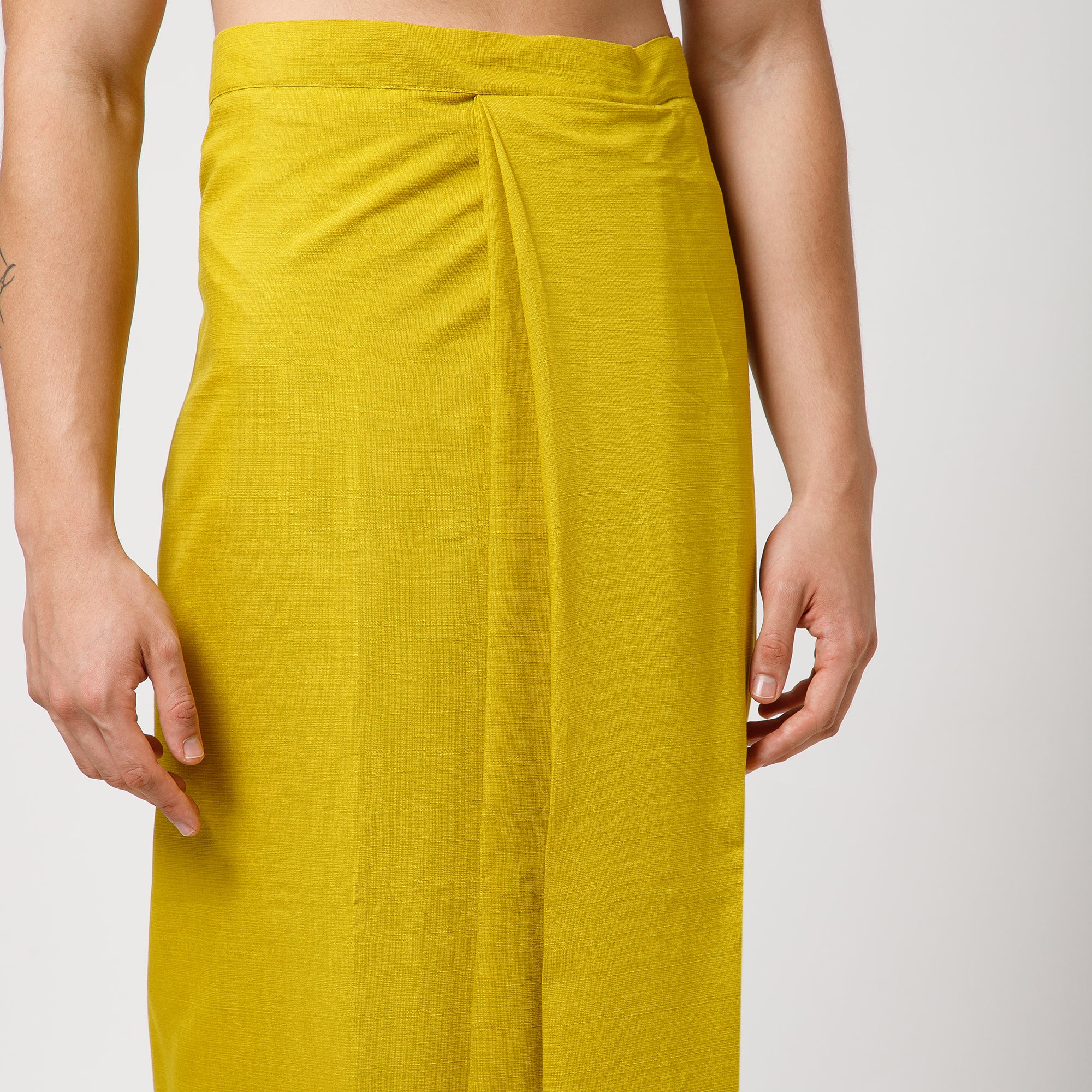 Olive Silk Dhoti