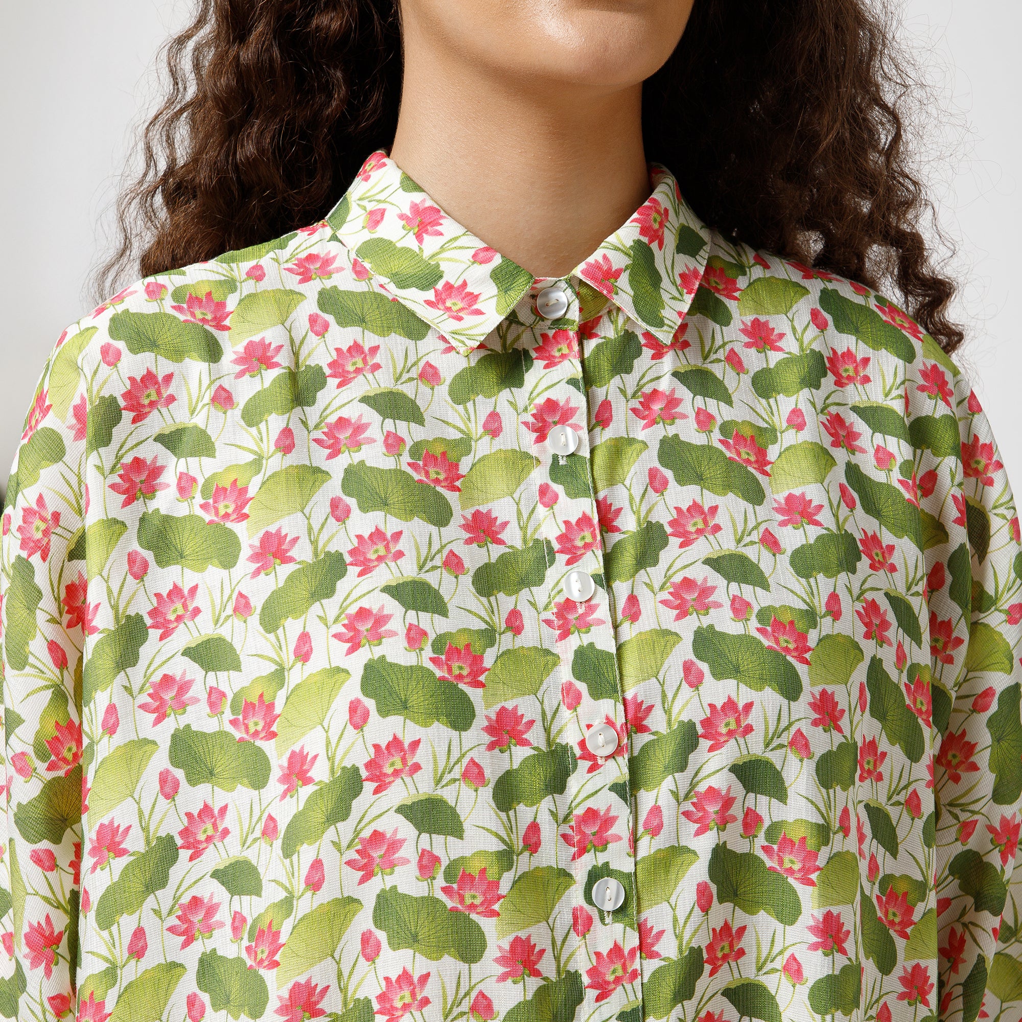 Lotus Print Kaftan Top