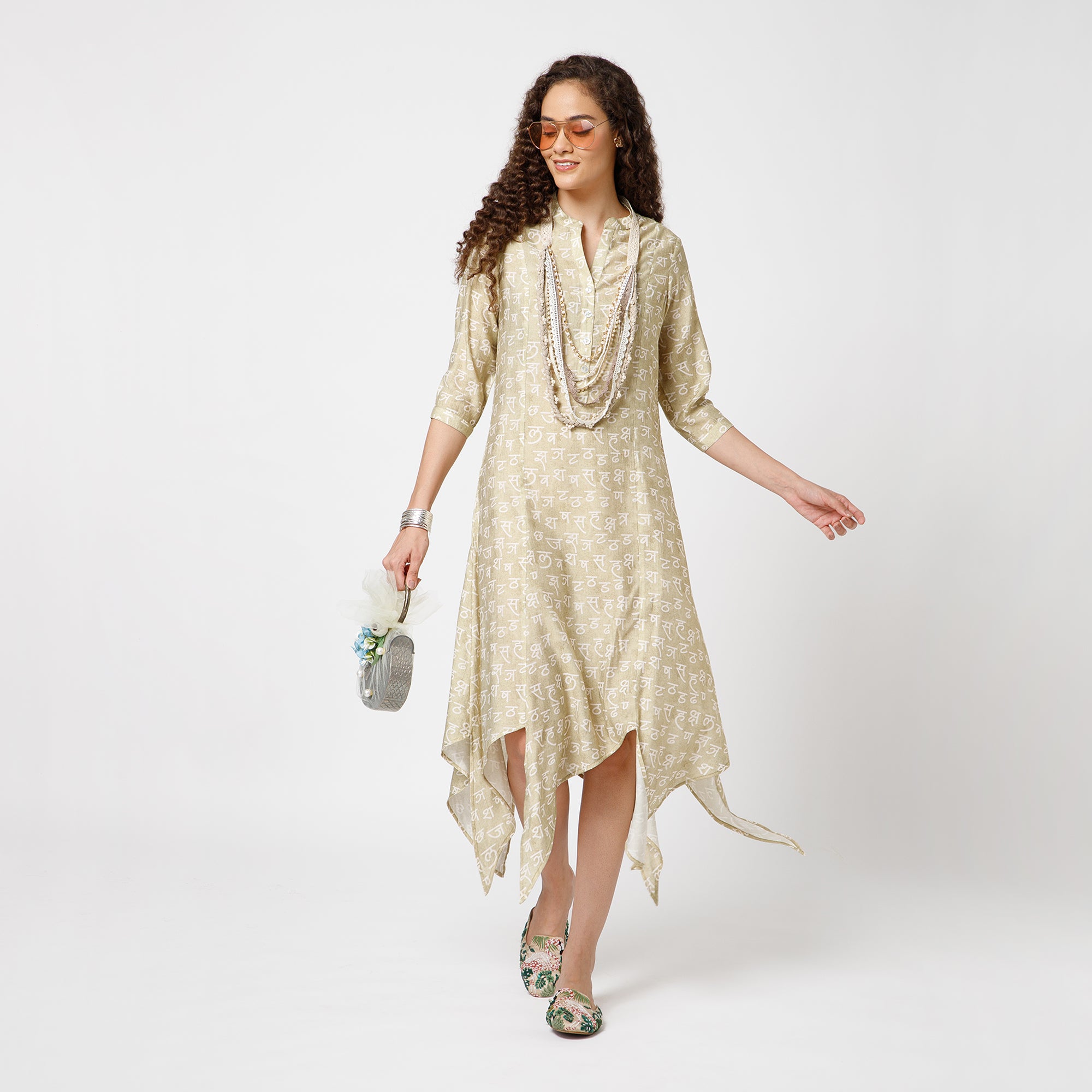Hindi Lime Green Triangle Dress