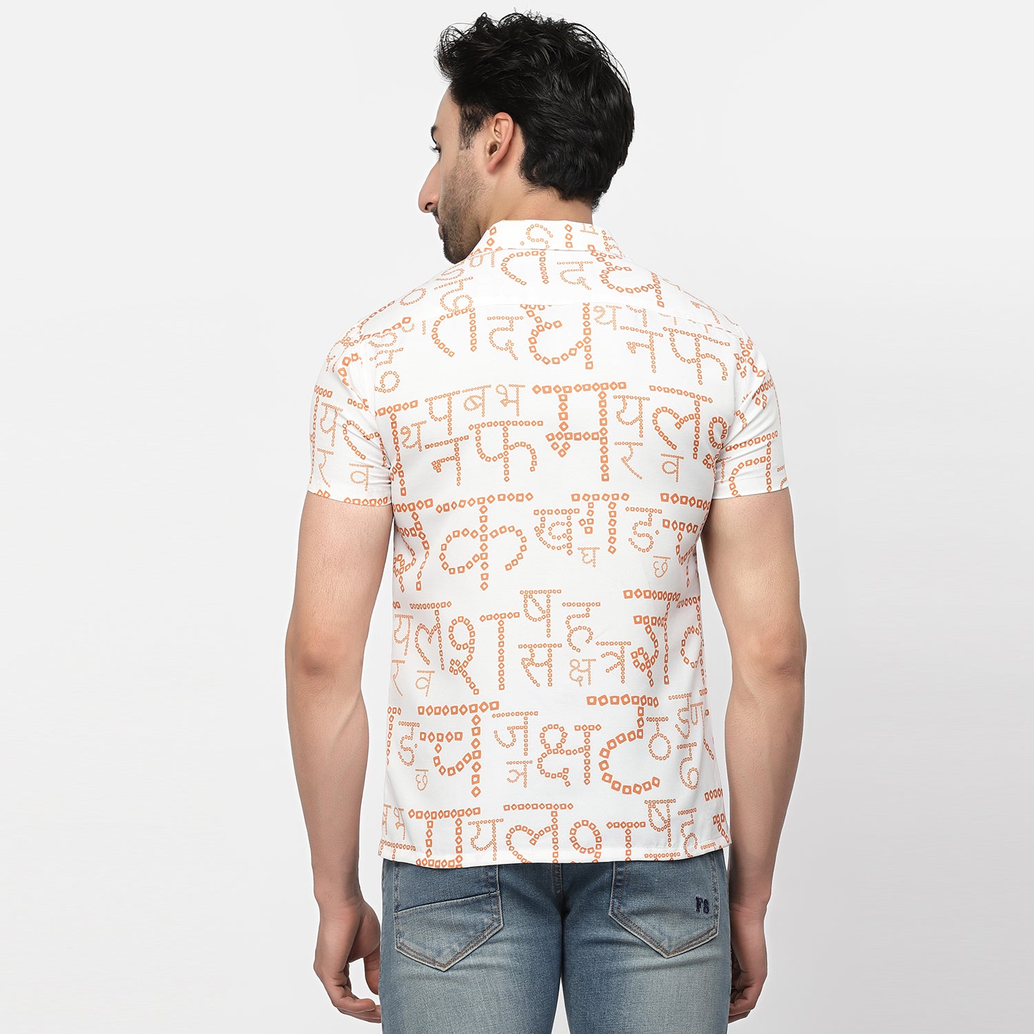 Bandhani Print Alphabet Shirt, shirts for men, men shirts, designer shirts, stylish shirts, shirt design