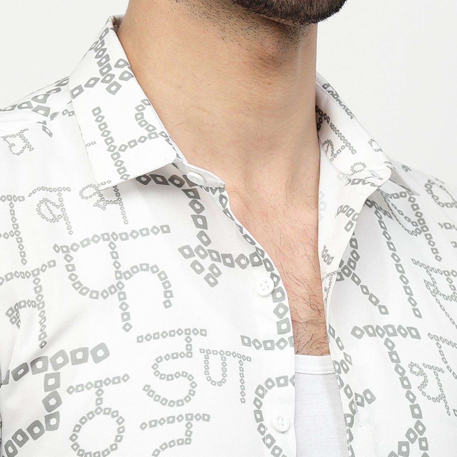 Bandhani Print Alphabet Shirt for Men-1
