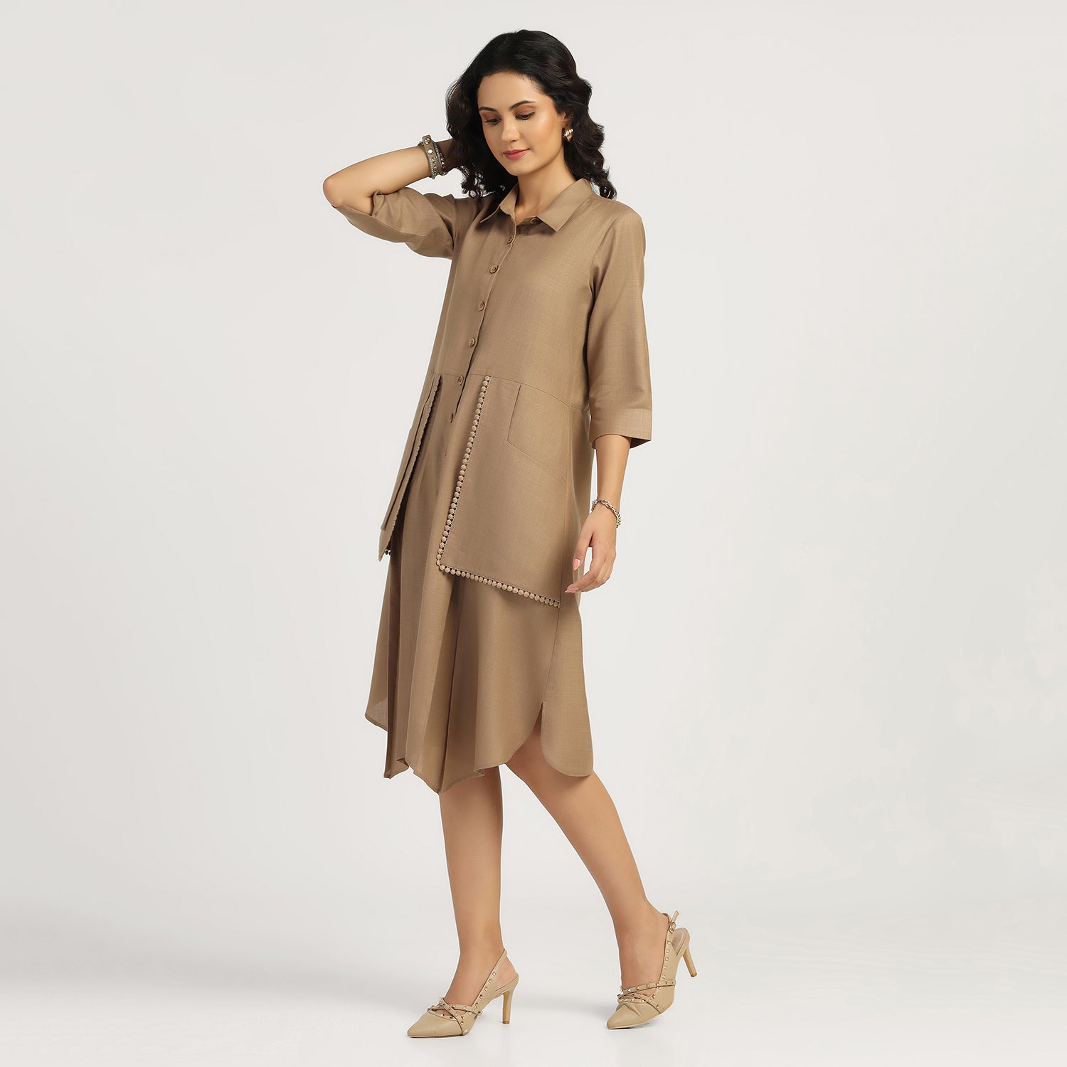Beige Linen Cotton Long Dress, Mesh Dress , Party dress , Holographic print dress , sequins dress