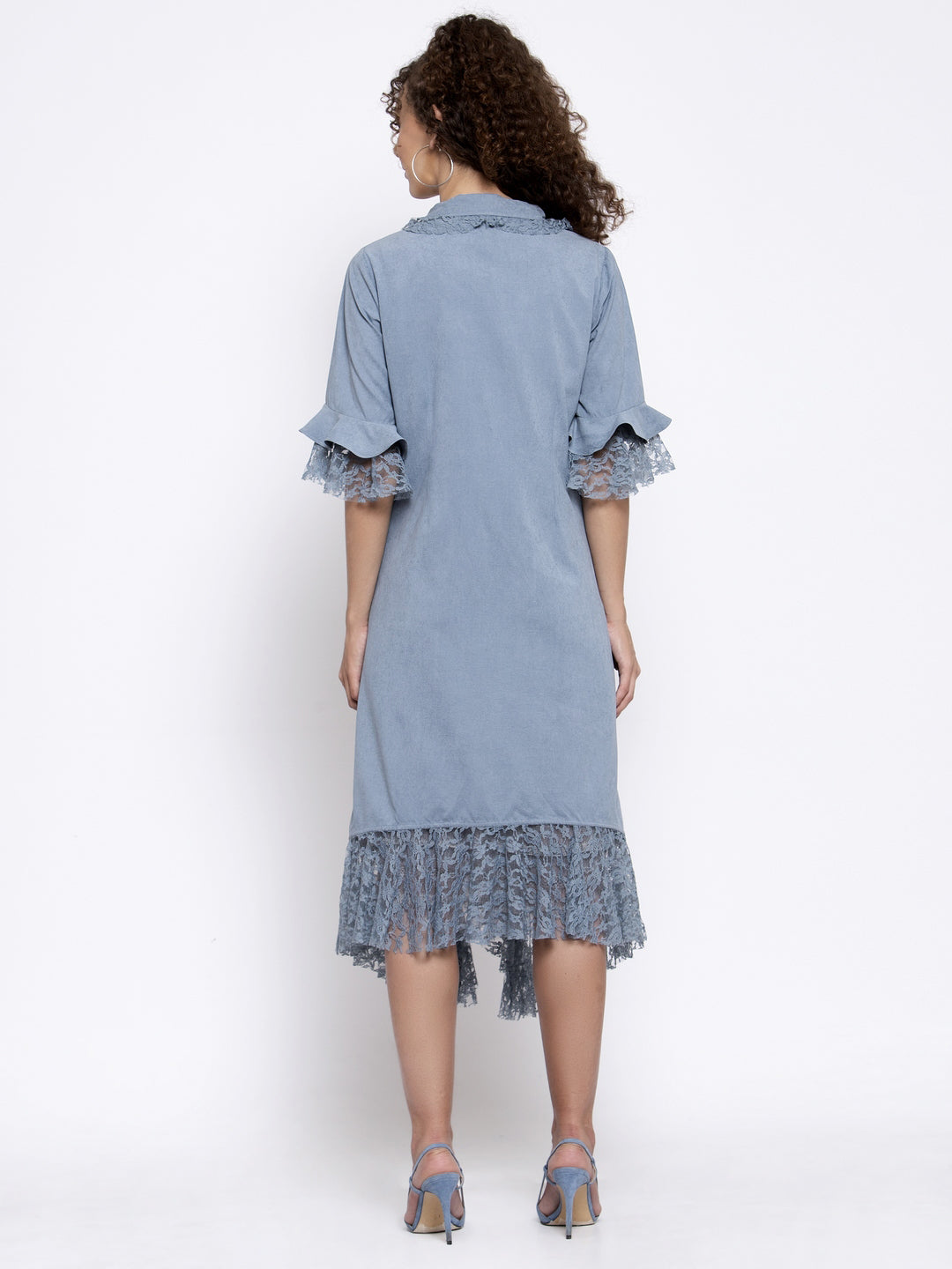 Blue Asymmetrical Frill Jacket, Organza jackets, Stylish Jackets, Summer Women’s Jackets, Long Women Jackets , Short jackets for women