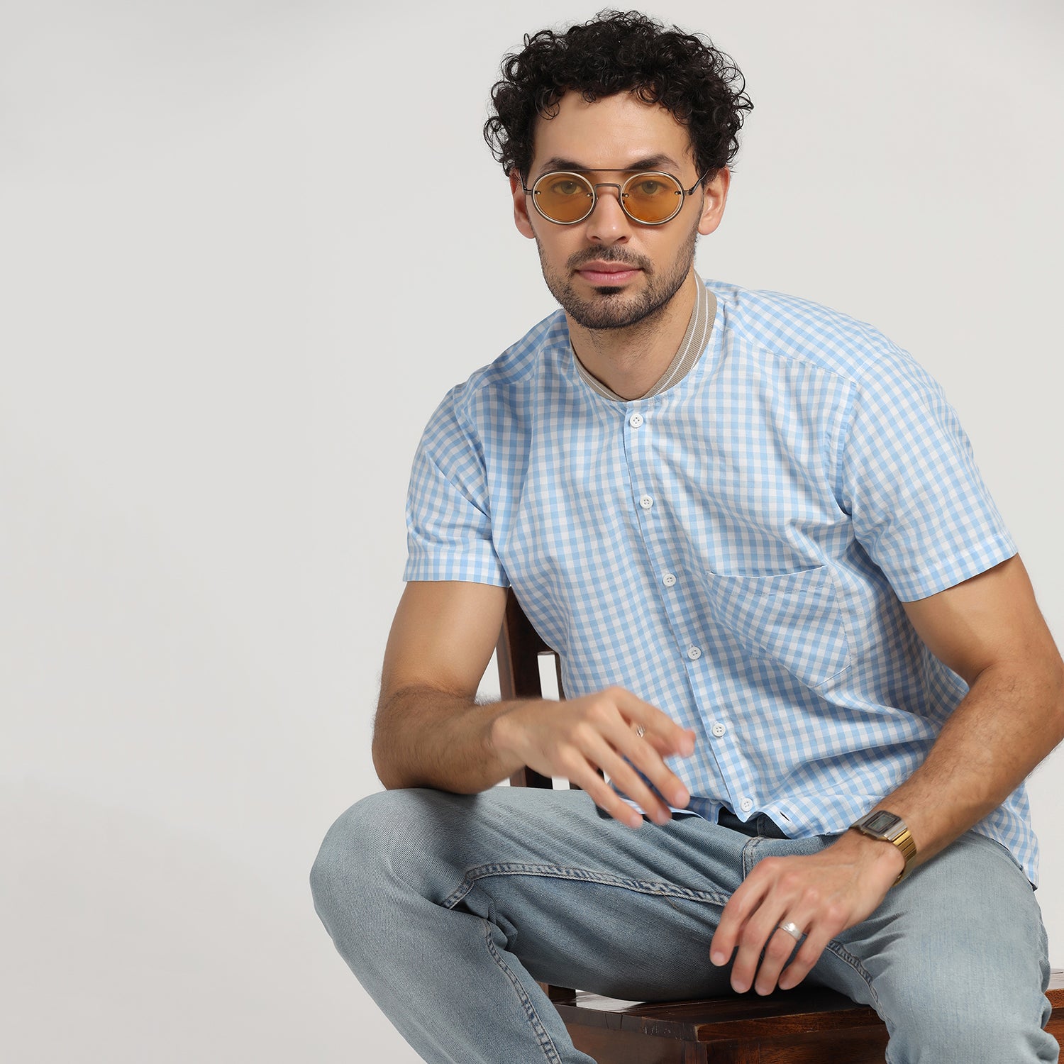 Buy Blue Check Shirt for Men