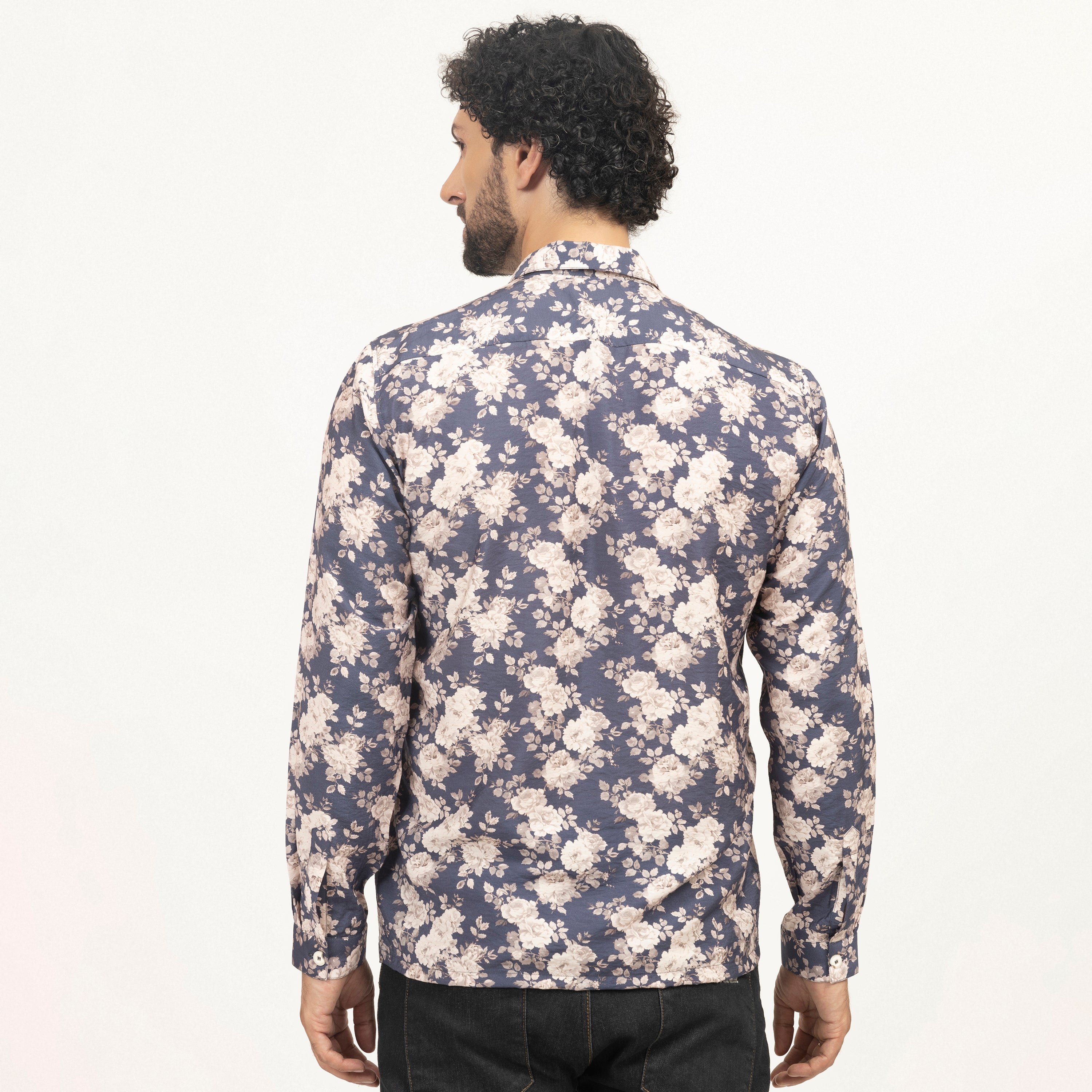 Blue Floral Printed Full Sleeves Shirt, shirts for men, shirts, designs, color, men shirt