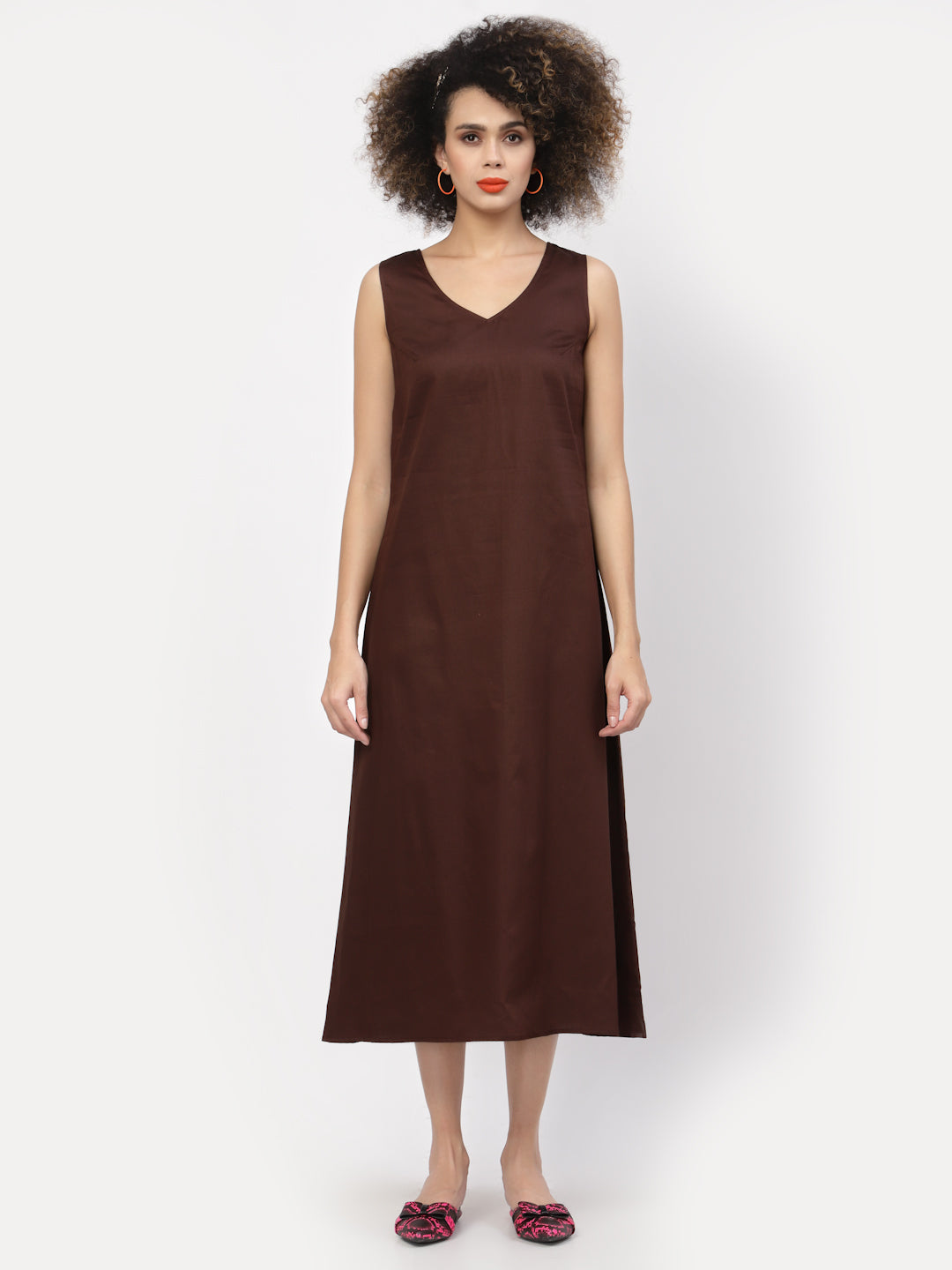 Chocolate Brown Organza Drape Dress With Cotton Inner, Mesh Dress , Party dress , Holographic print dress , sequins dress 