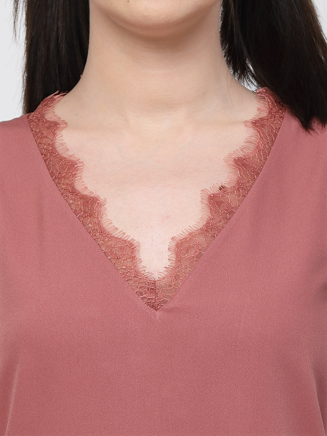 Crepe Top With Lace With Lining, tops for women, crop top, crop tops for women, organza tops