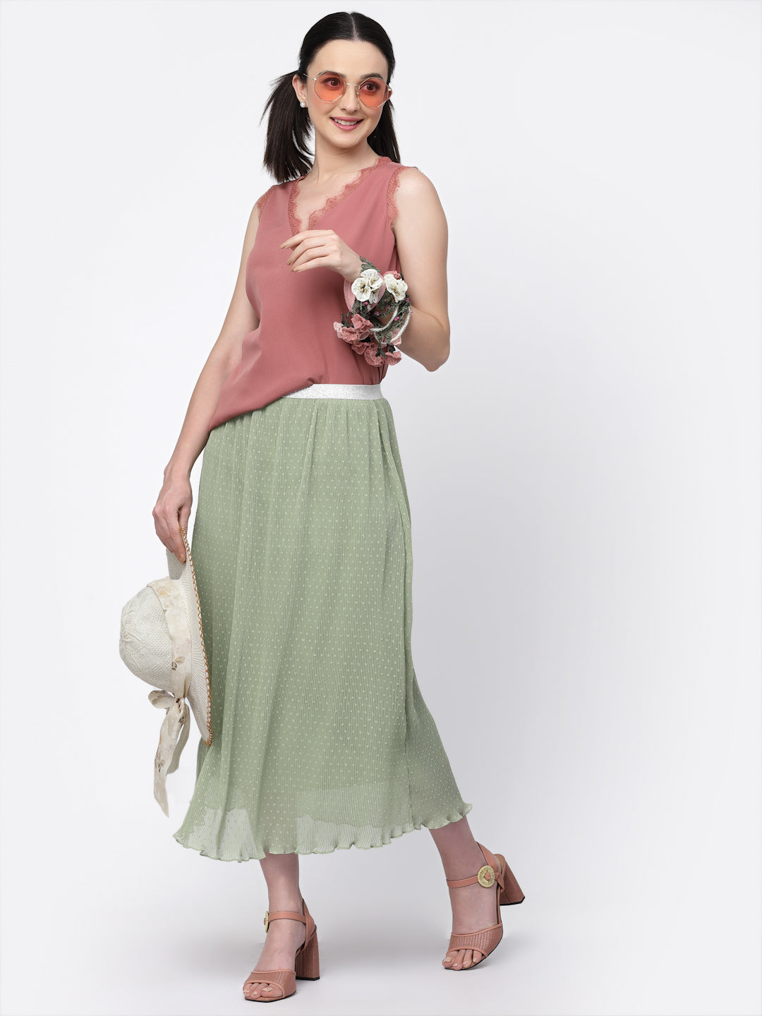 Crepe Top With Lace With Lining, tops for women, crop top, crop tops for women, organza tops