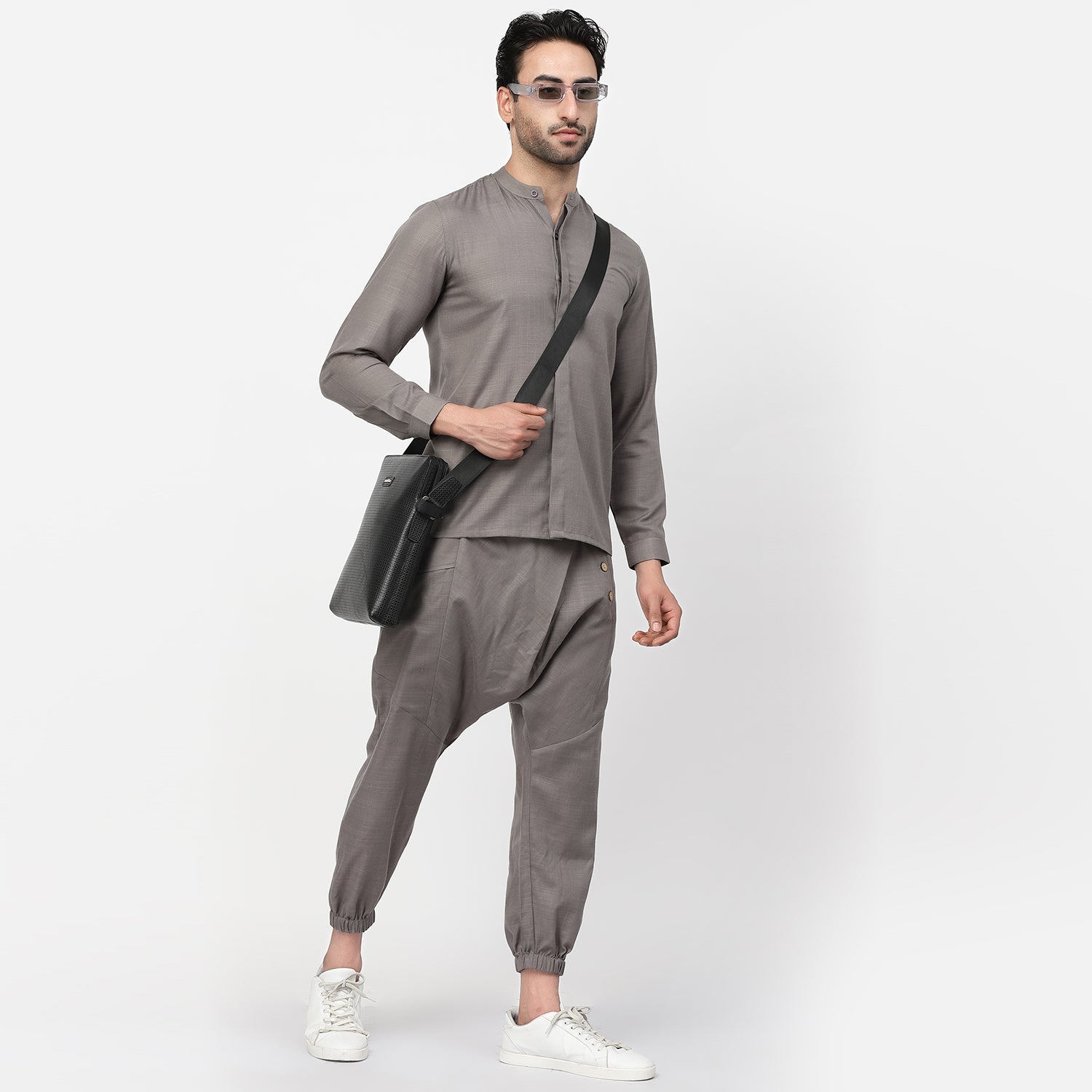 Buy Dark Grey Linen Shirt for men-1