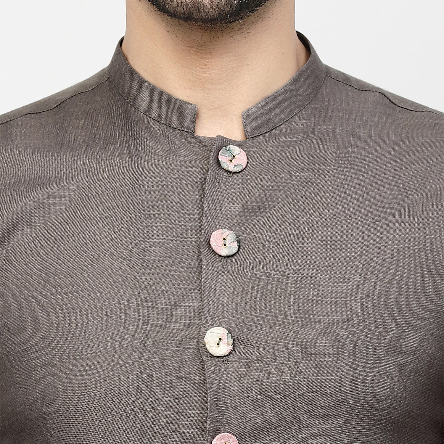 Dark Grey Pleated Long Kurta, men kurta ,designer kurta, Kurta design, kurta designs for men, men wear