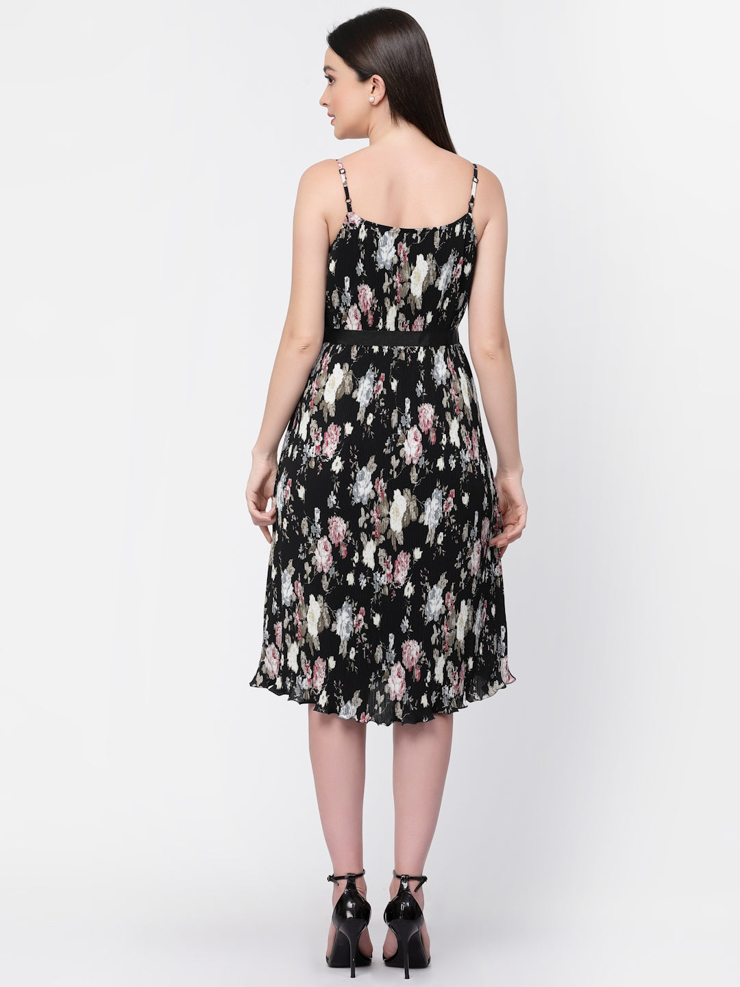Floral Print Spaghetti Strap Dress for Women-4