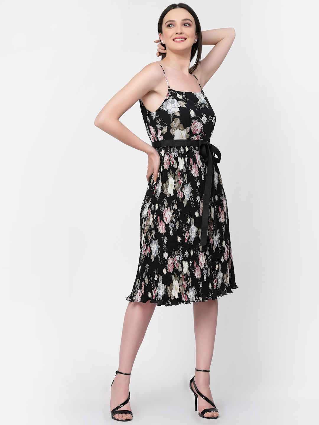 Floral Print Spaghetti Strap Dress for Women-2