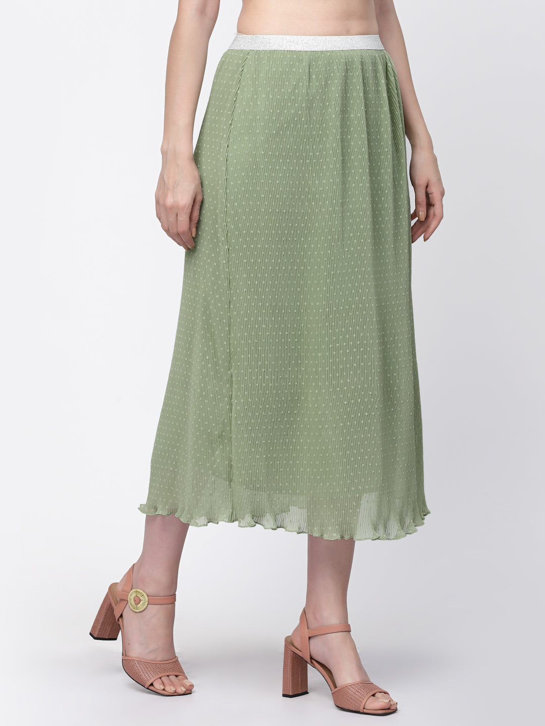Buy Georgette Pleated Skirt for Women-1