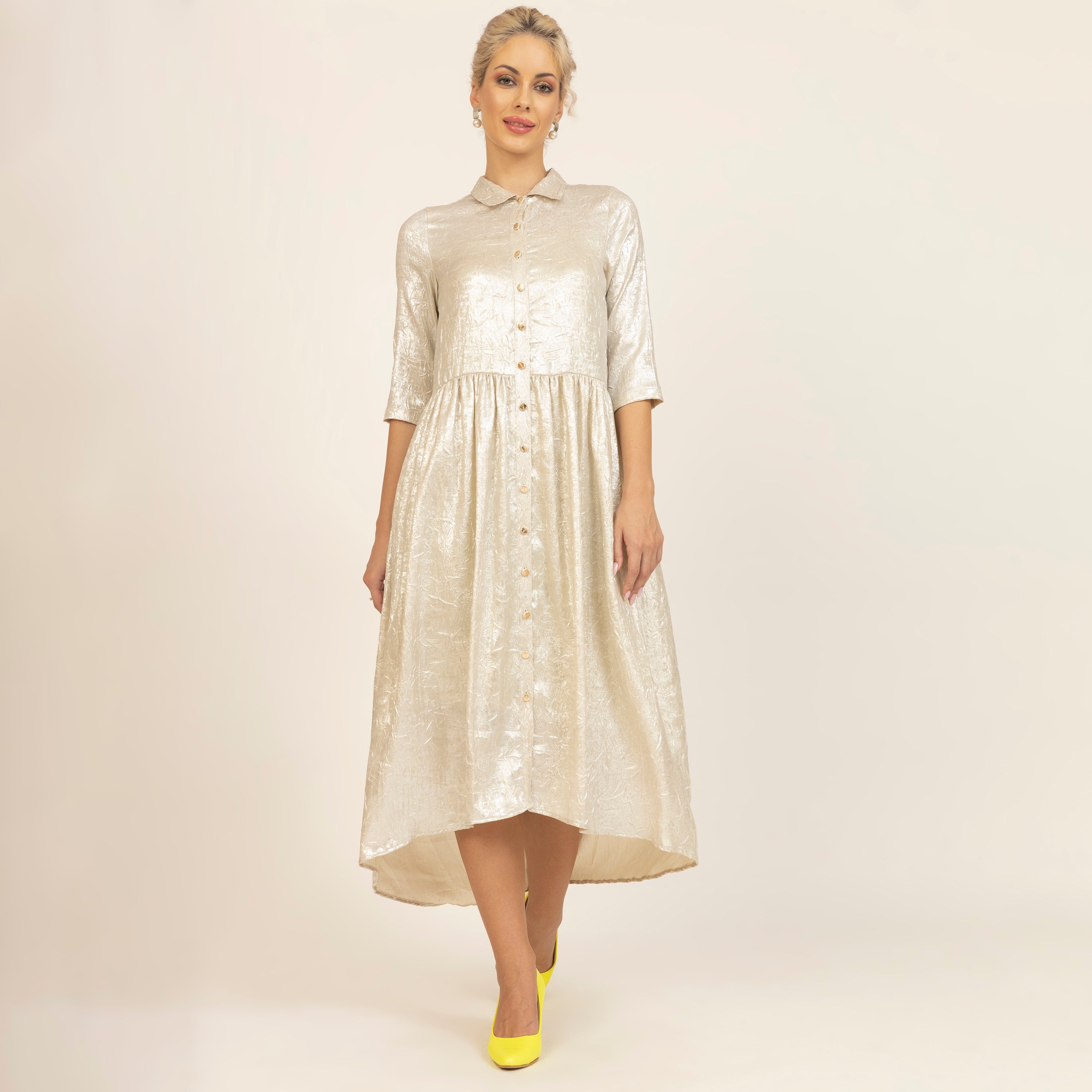 Buy Golden Foil Textured Tunic for Women