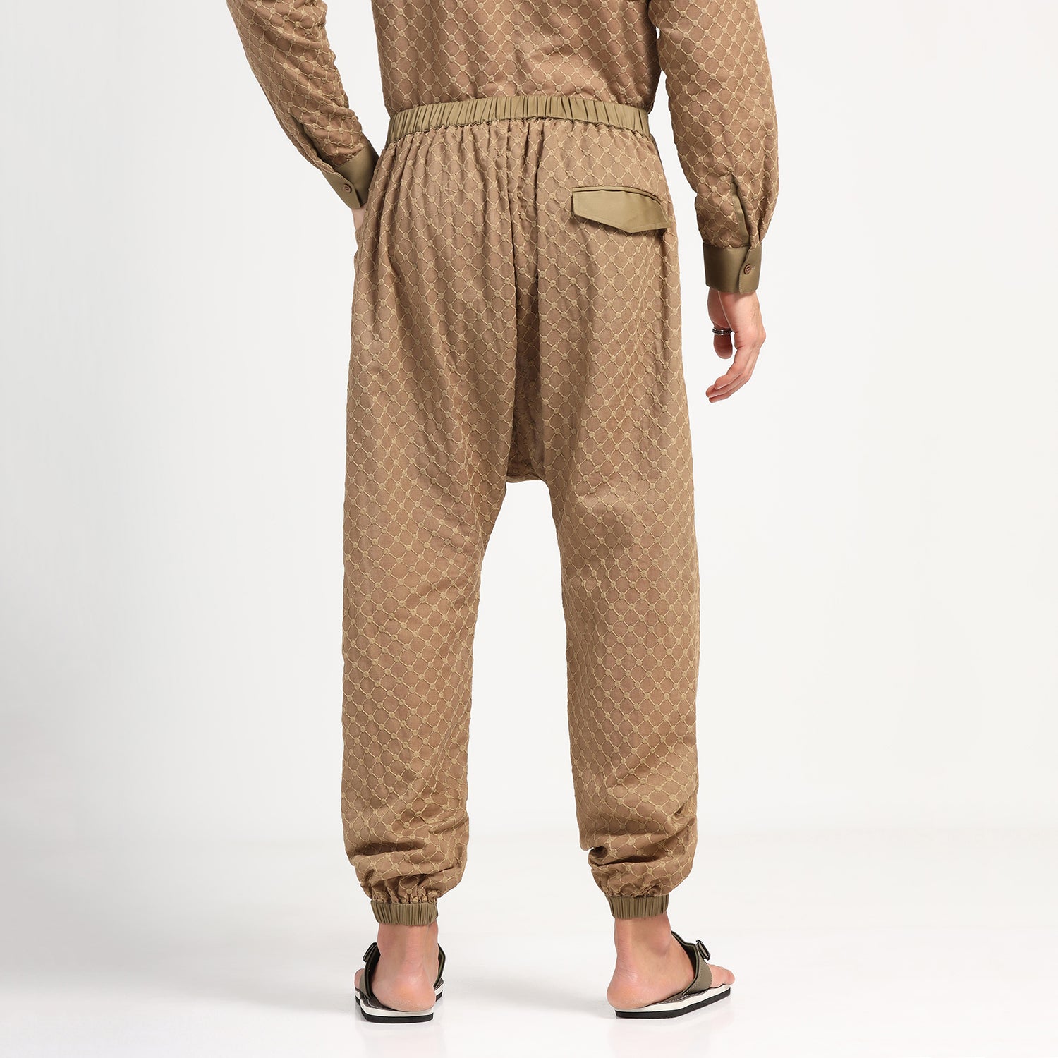 Green Schiffle Harem Pant for Men-4