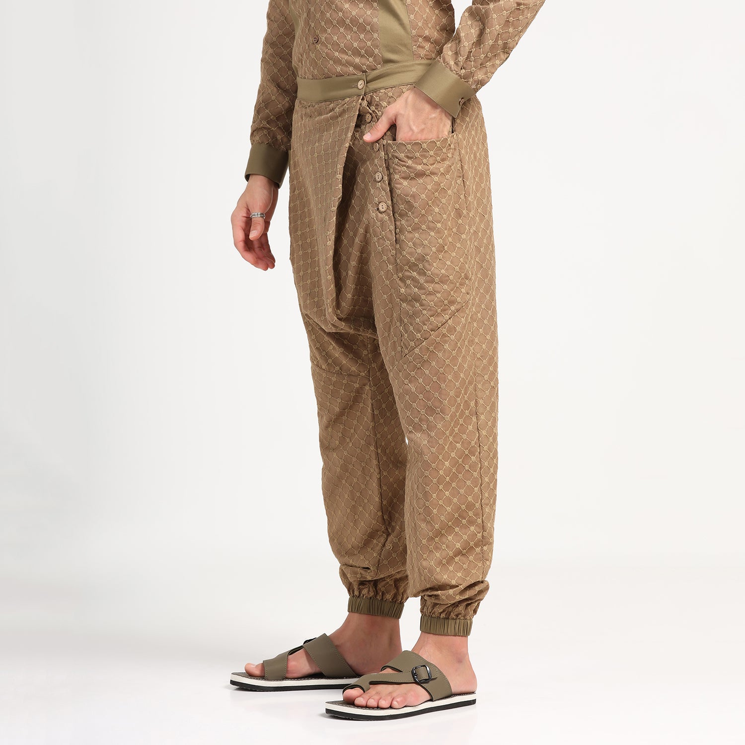 Green Schiffle Harem Pant for Men