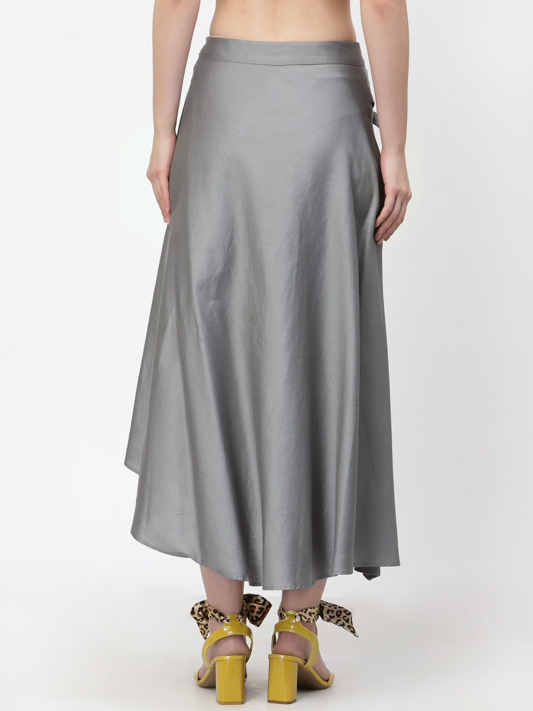 Grey Asymmetrical Skirt With Buckles, skirts for women, long skirts for women, crop top and skirt, women in short skirts