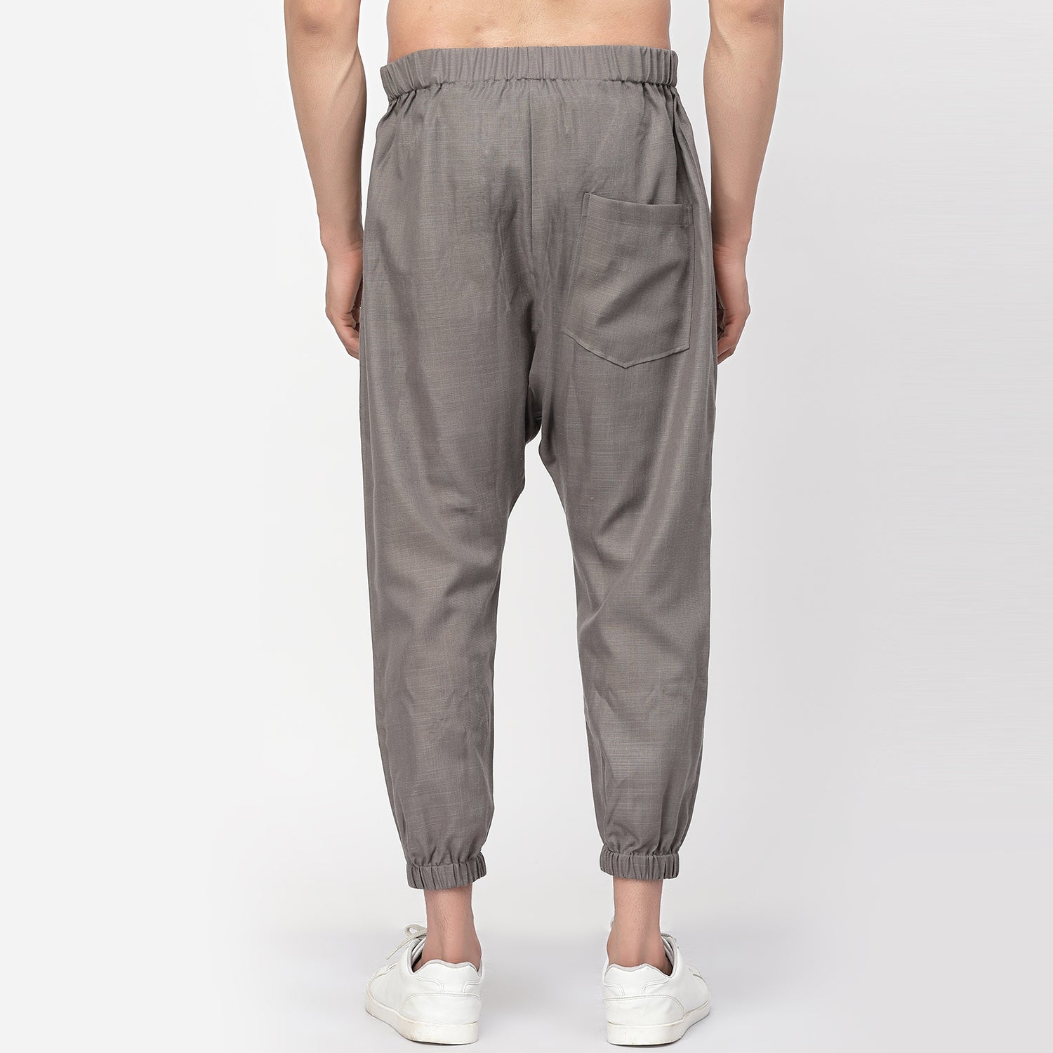 Grey Linen Harem Pant for Men-4