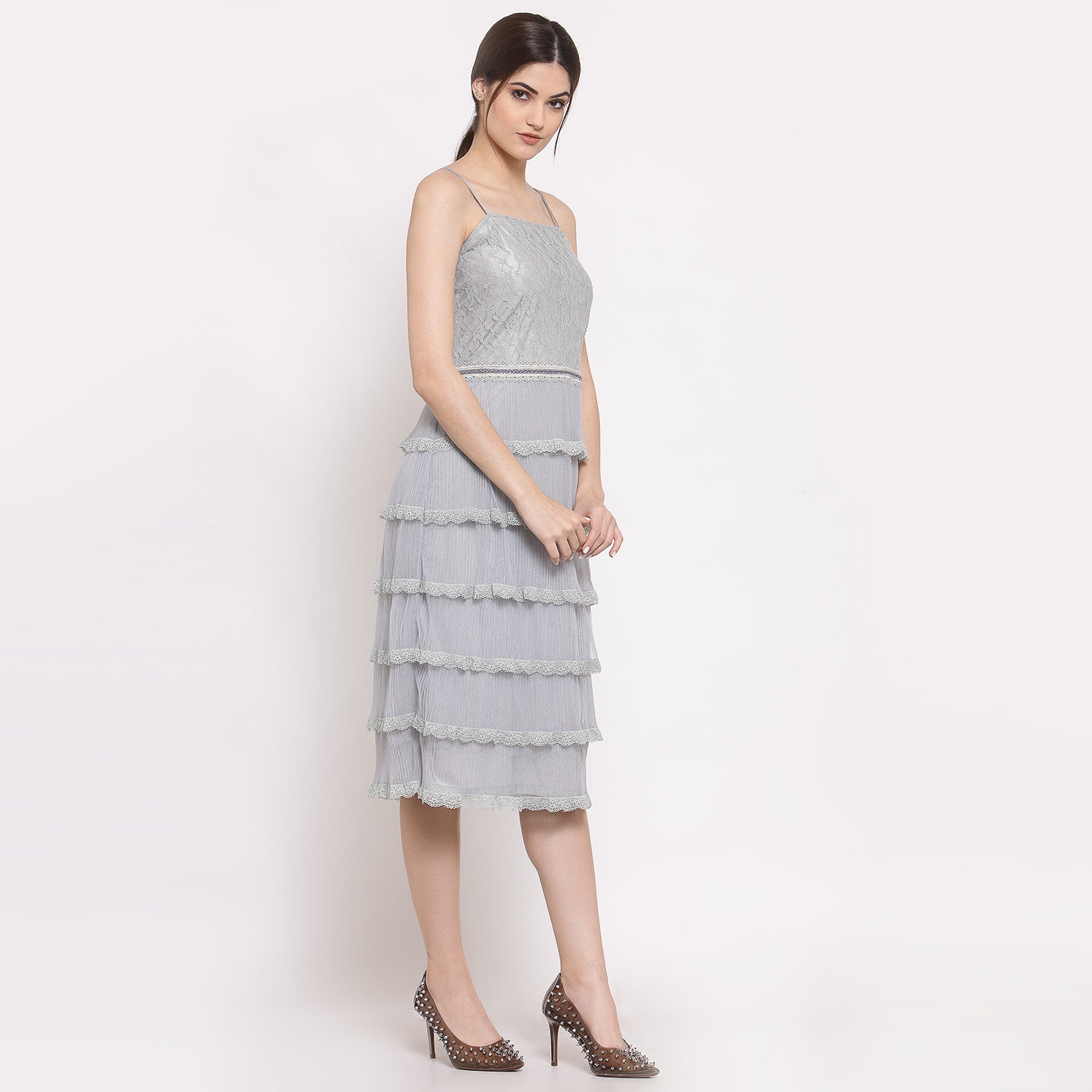 Blue Net Frill Dress