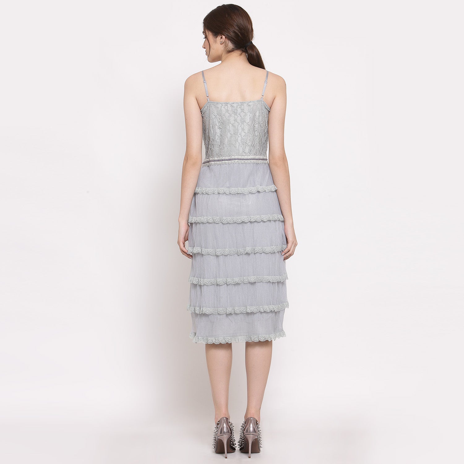 Blue Net Frill Dress