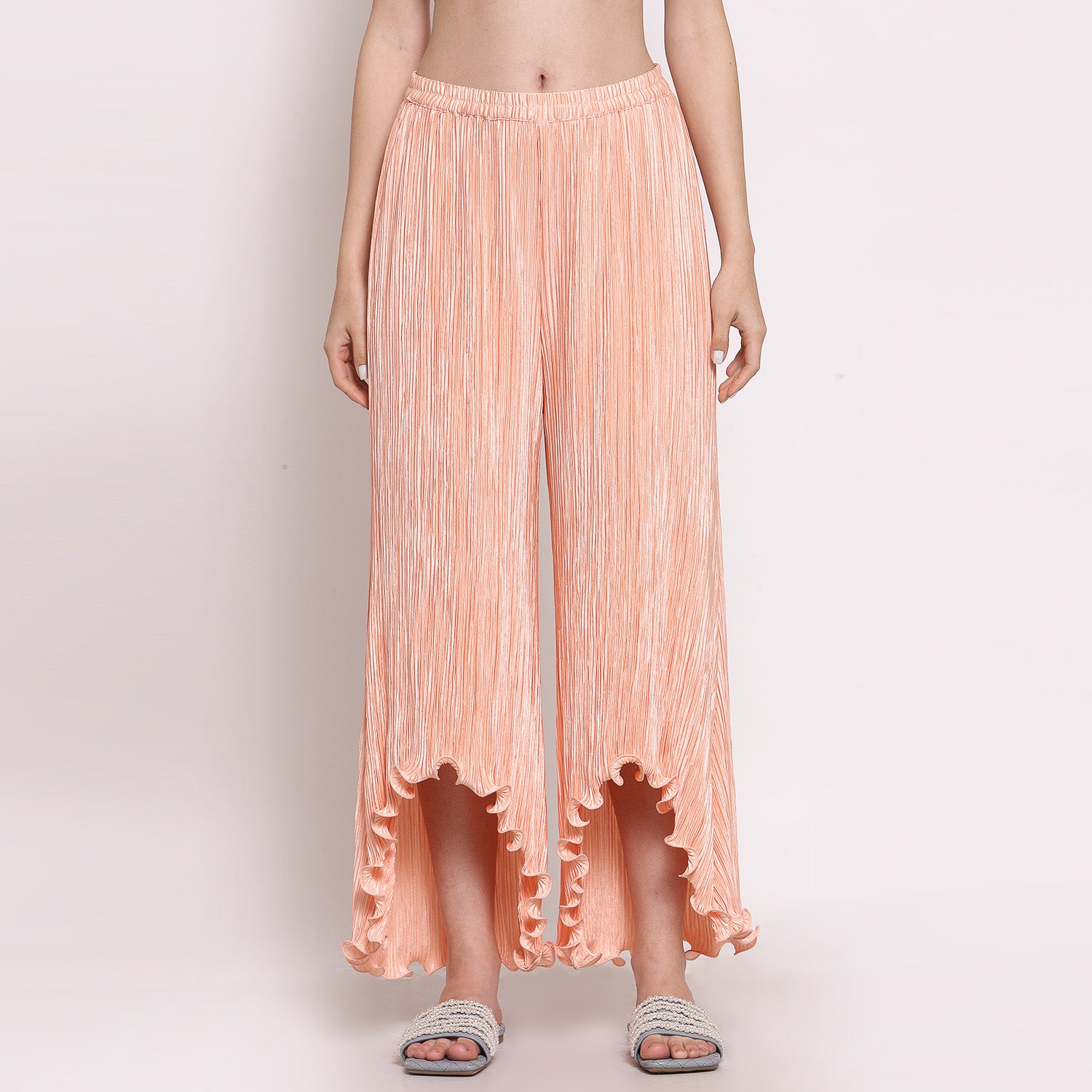 Peach Plisse Pant