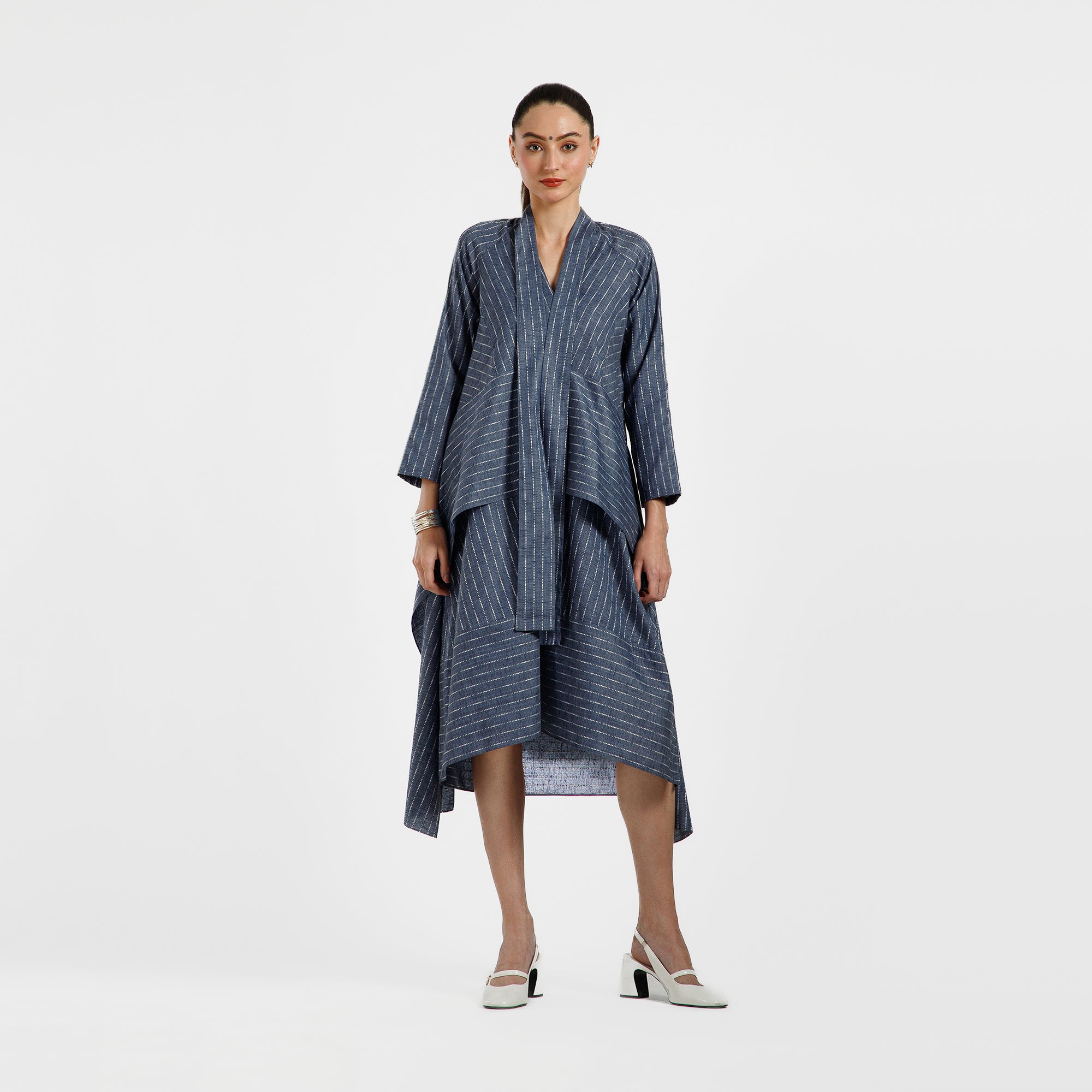 Blue Light Denim Line Asymmetrical Dress