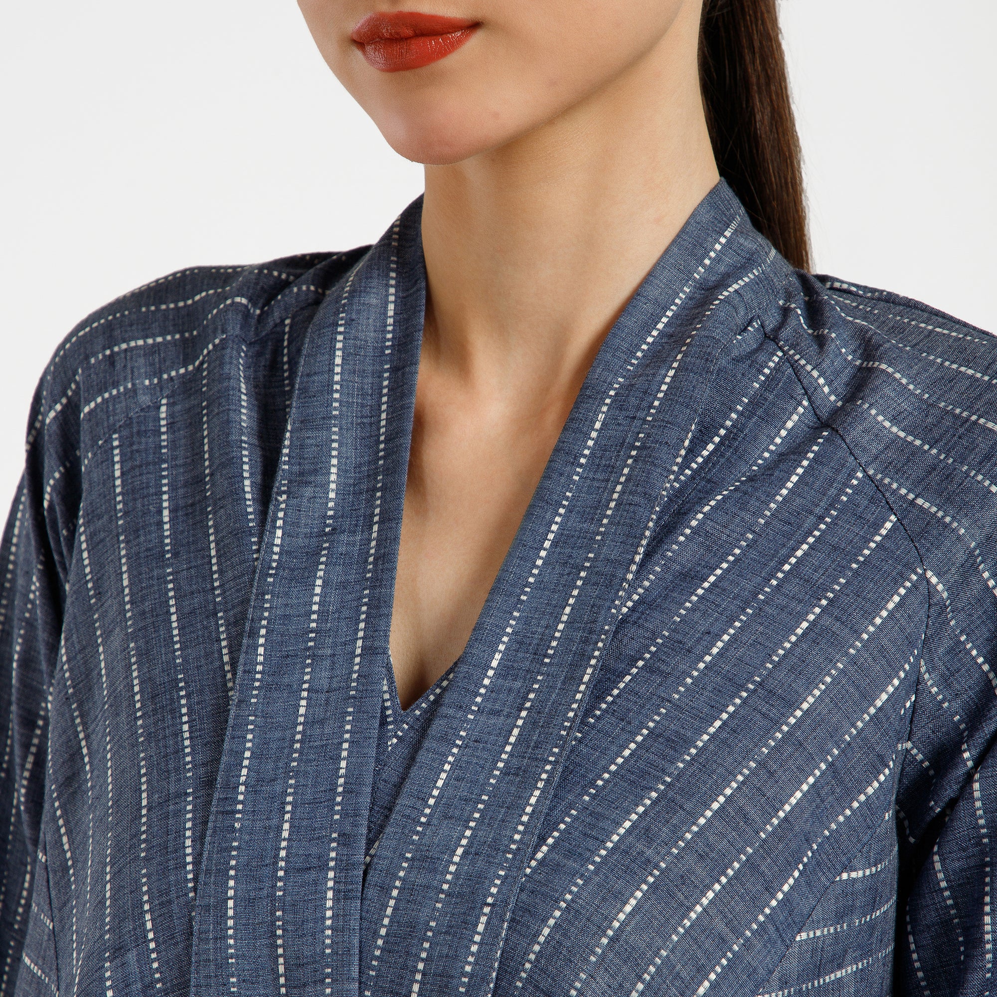 Blue Light Denim Line Asymmetrical Dress