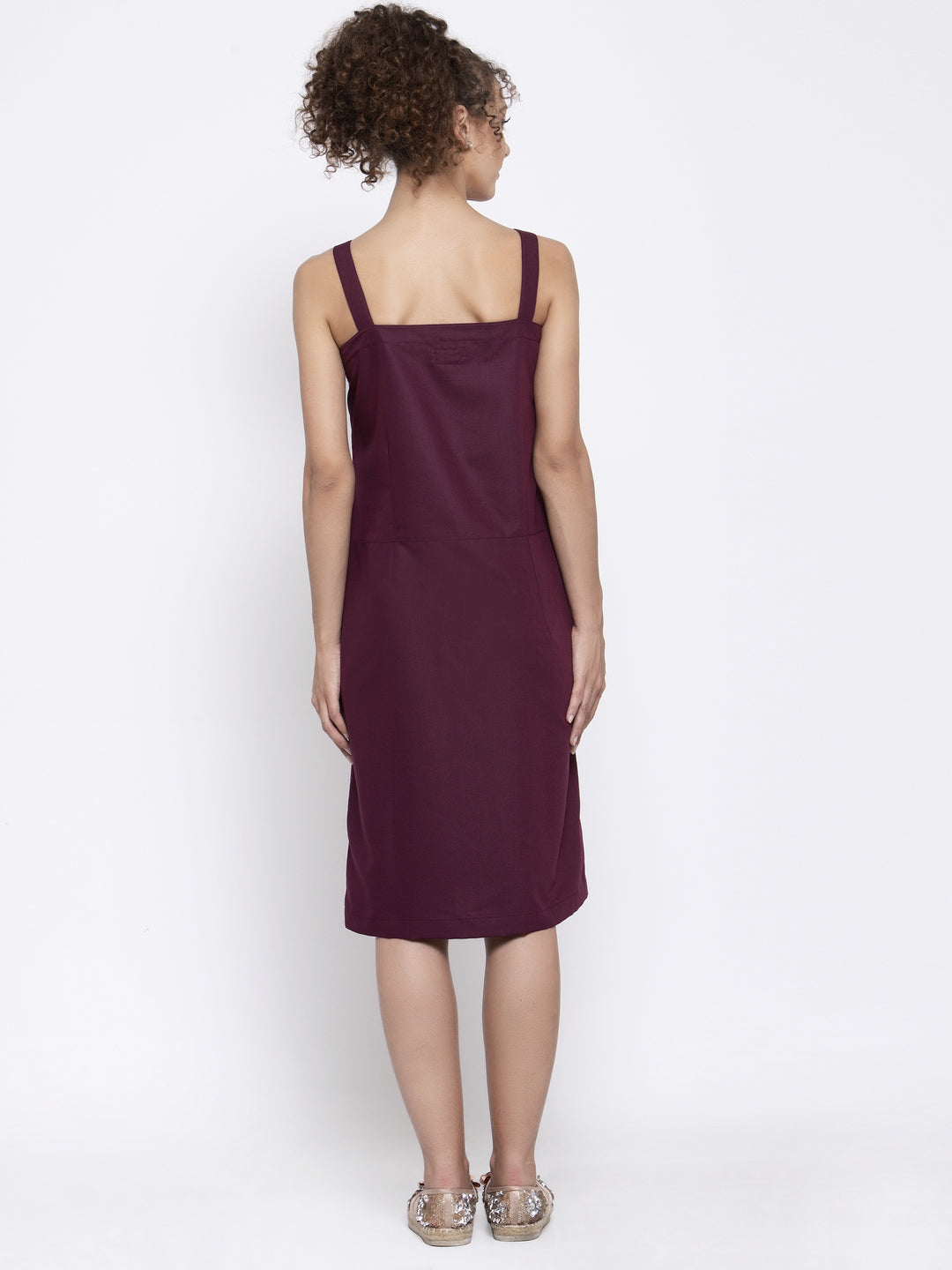 Buy Maroon Dungaree Dresses for Women-3