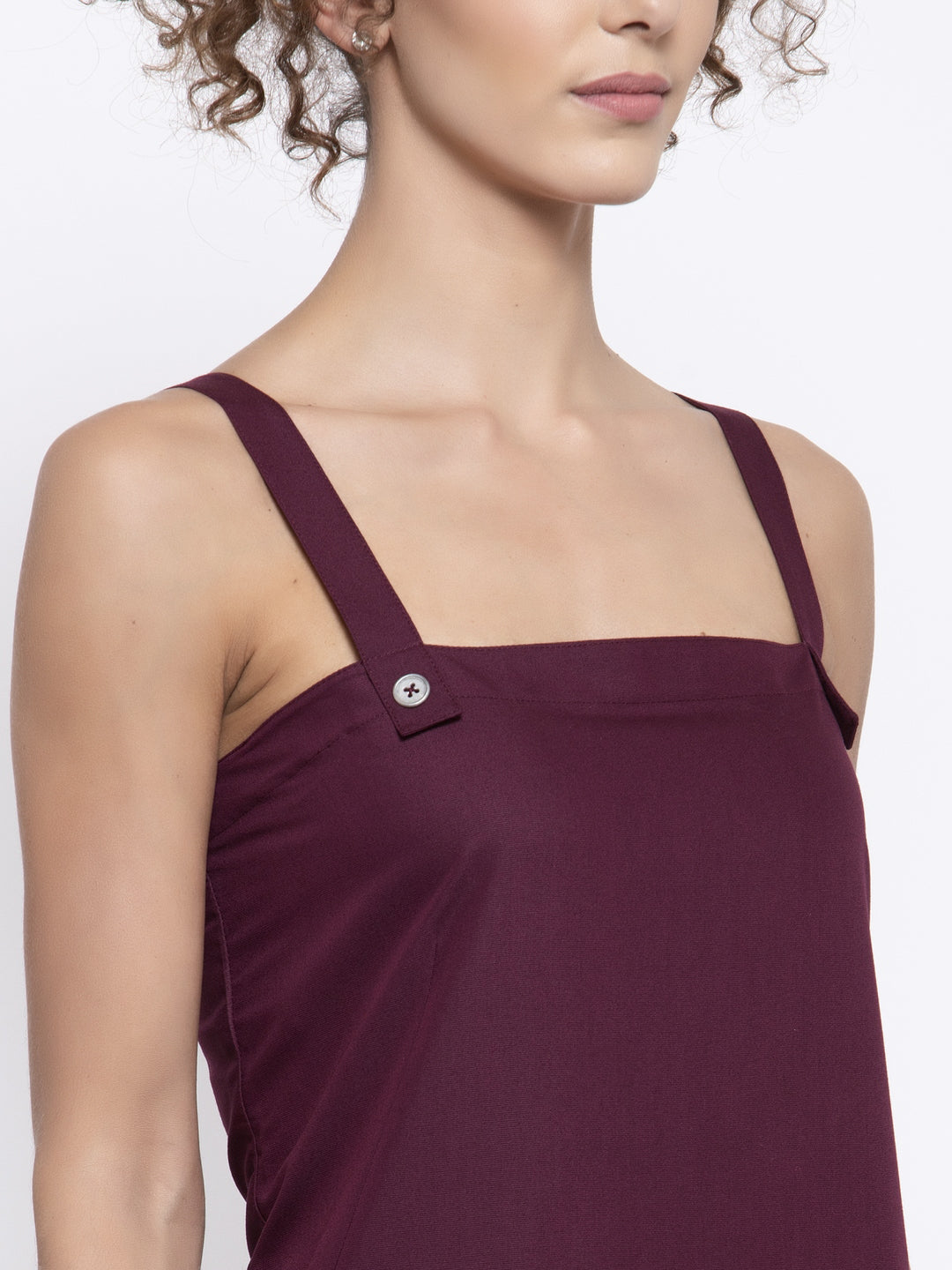 Buy Maroon Dungaree Dresses for Women-4