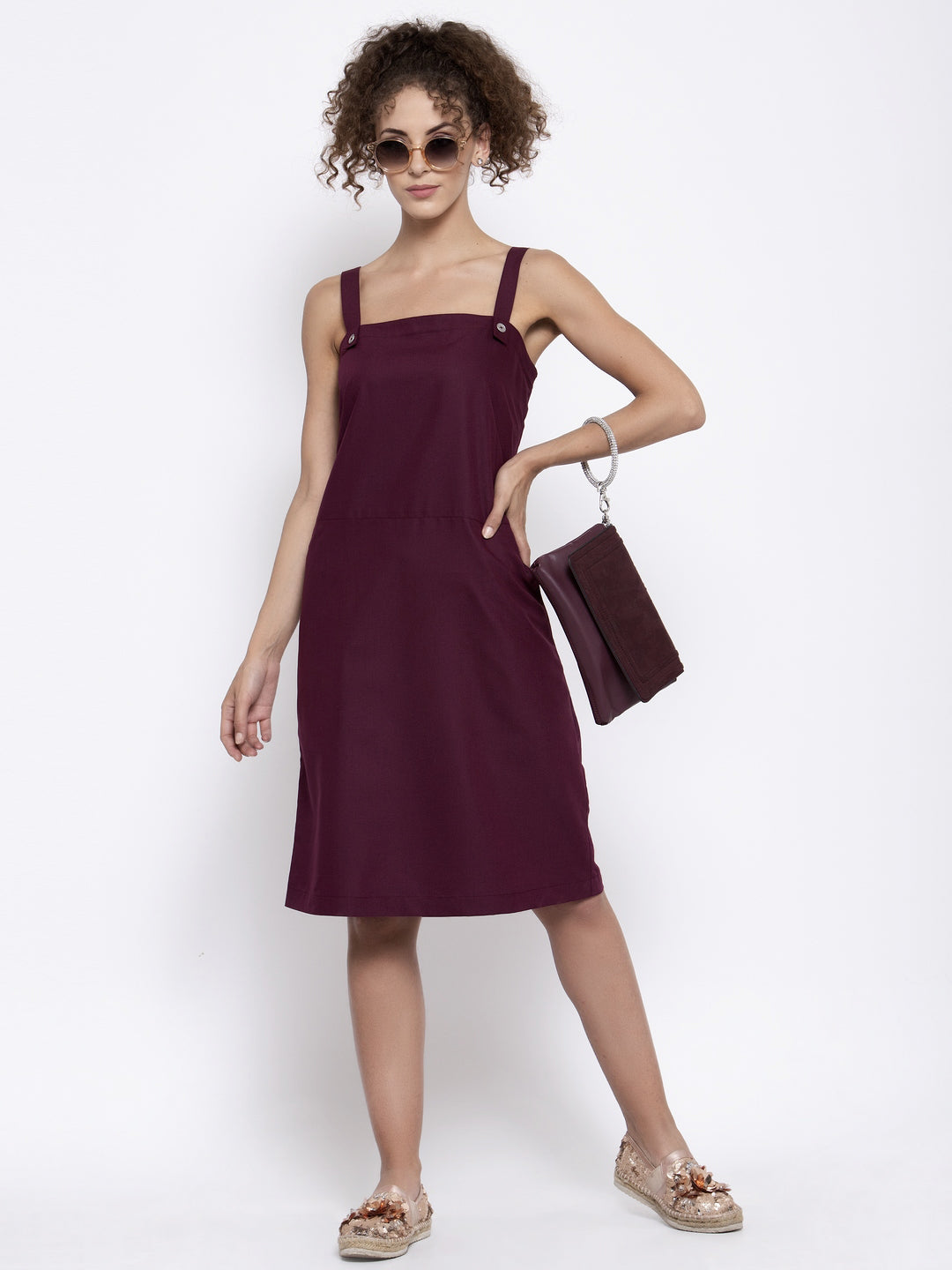 Buy Maroon Dungaree Dresses for Women