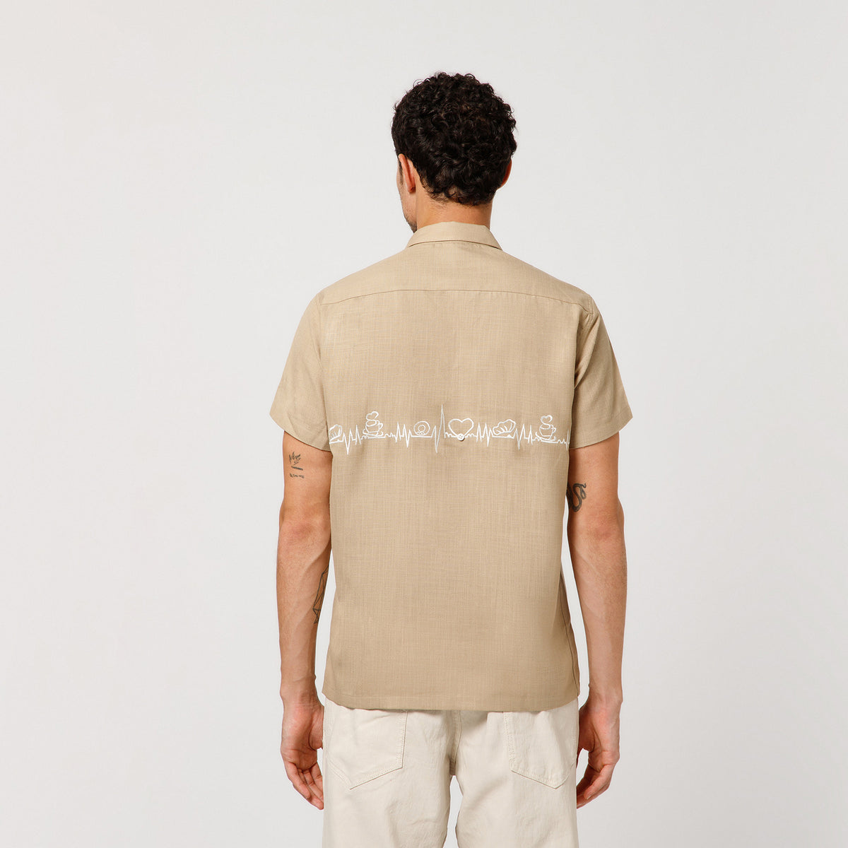 Beige Cotton Shirt With Bakery Heartbeat
