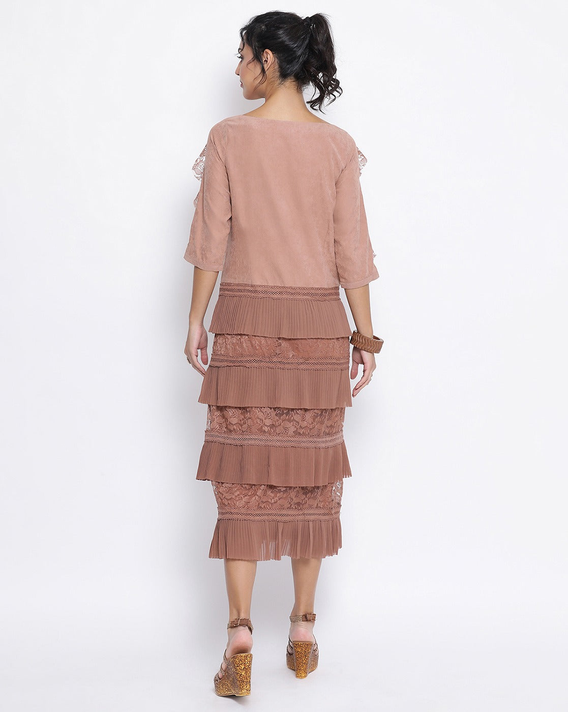 Rust Dress With Frill At Bottom