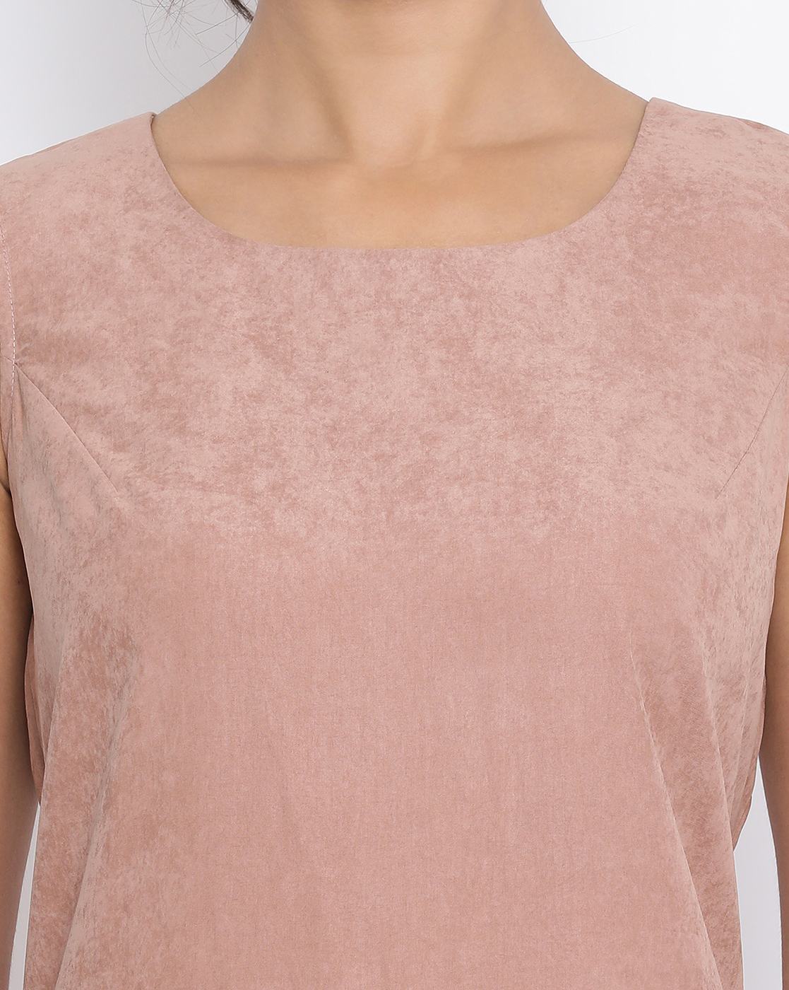 Buy Sleeveless Rust Dress for Ladies-1