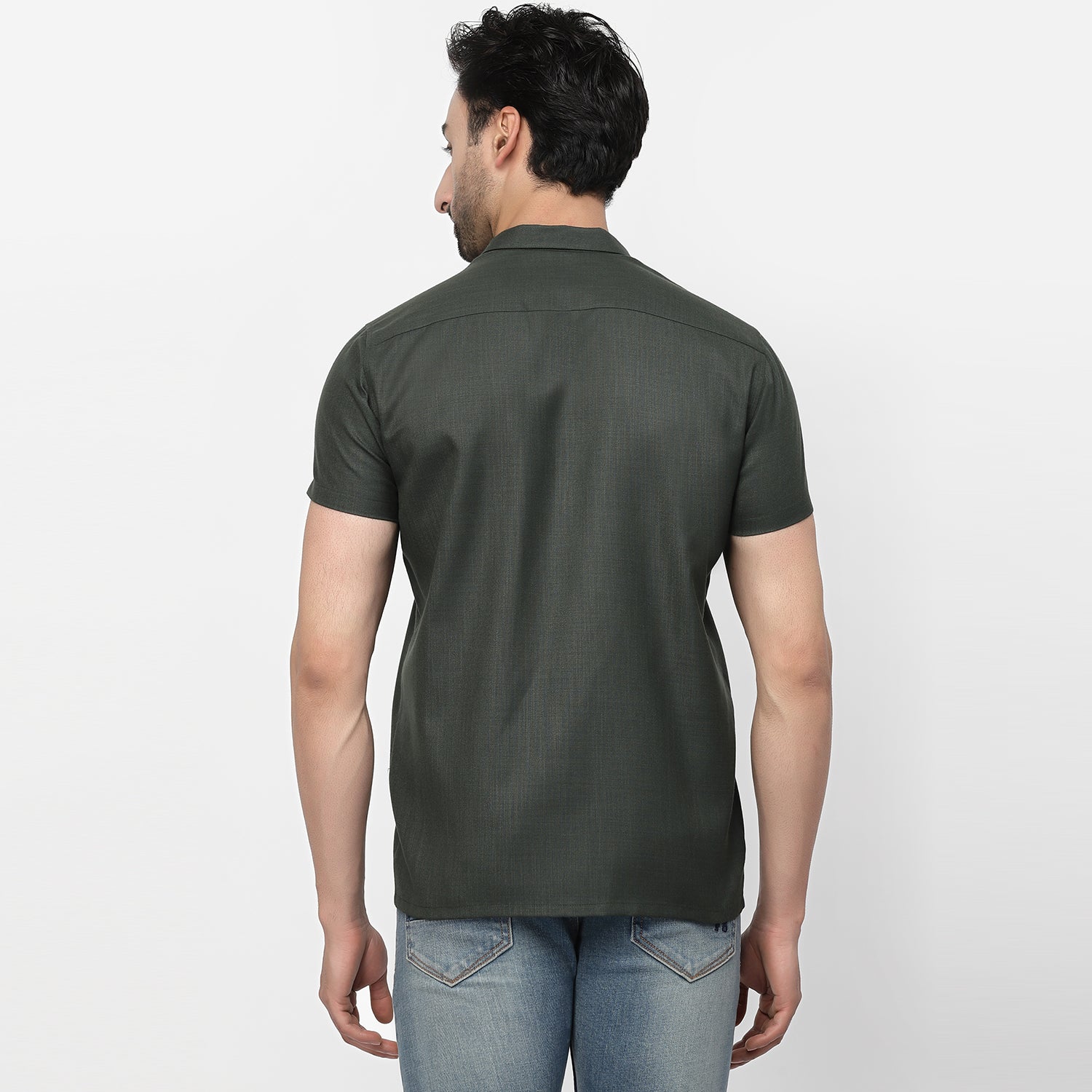 Linen Half Sleeve Shirt With Button Detail, shirts for men, men shirts, designer shirts, stylish shirts, shirt design