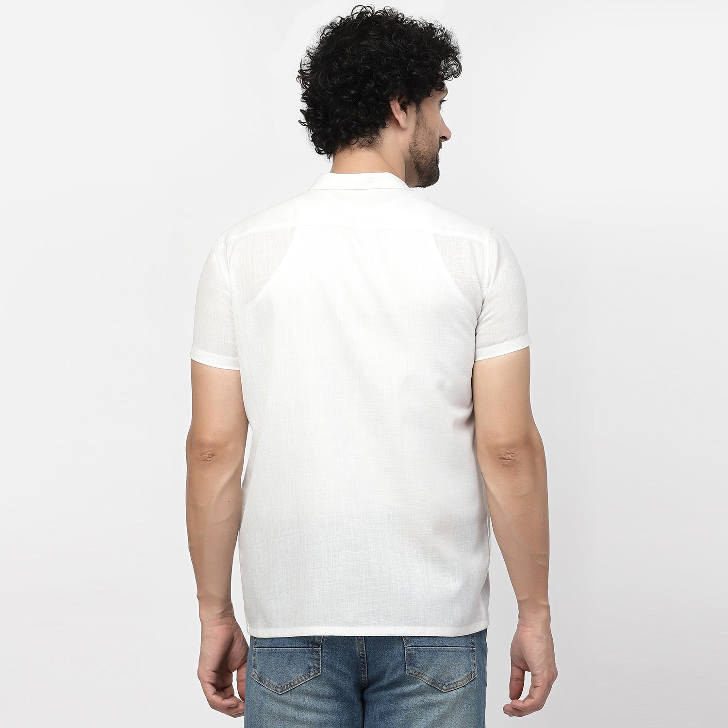 Linen Half Sleeve Shirt With Button Detail, shirts for men, men shirts, designer shirts, stylish shirts, shirt design