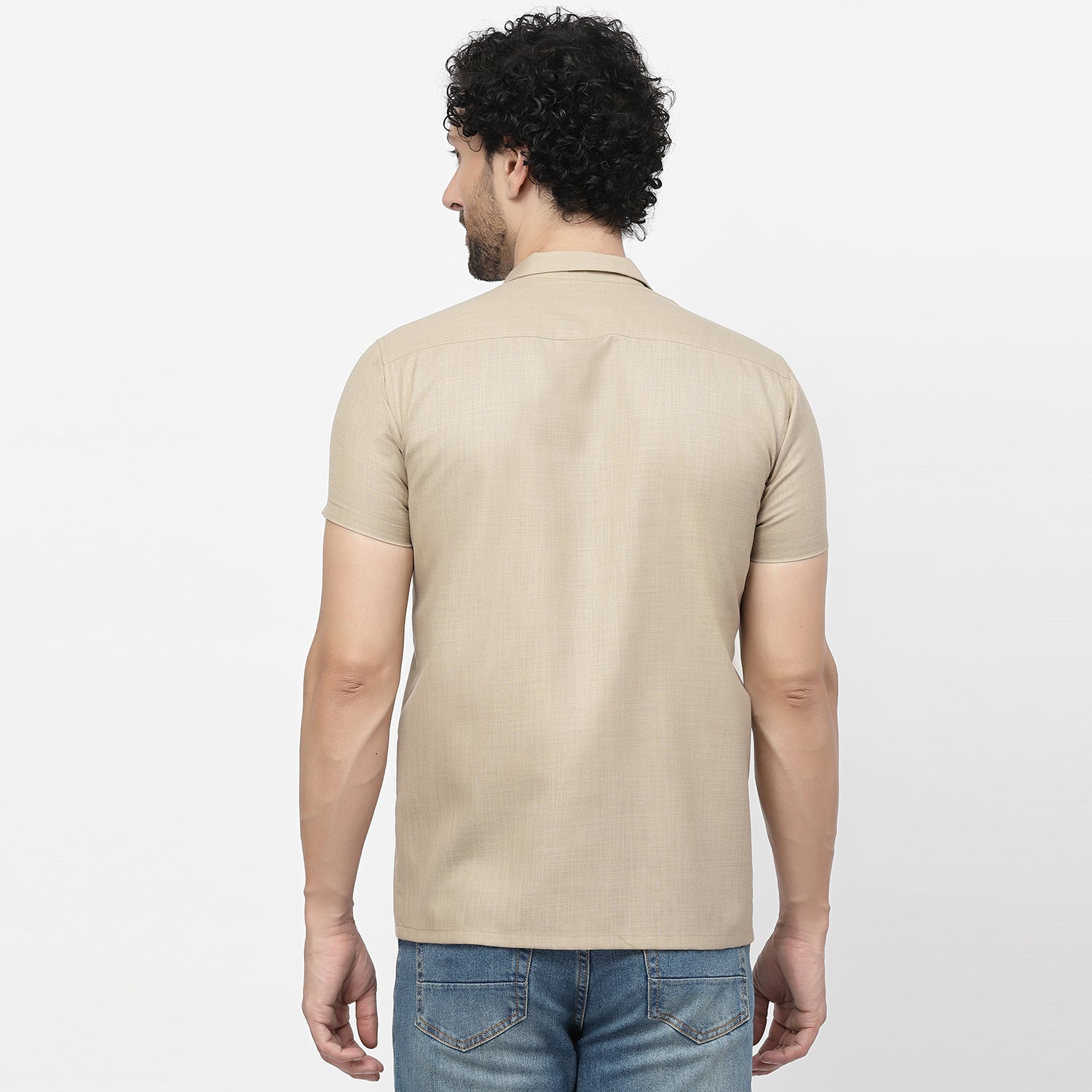 Linen Half Sleeve Shirt With Button Detail, shirts for men, men shirts, designer shirts, stylish shirts, shirt design