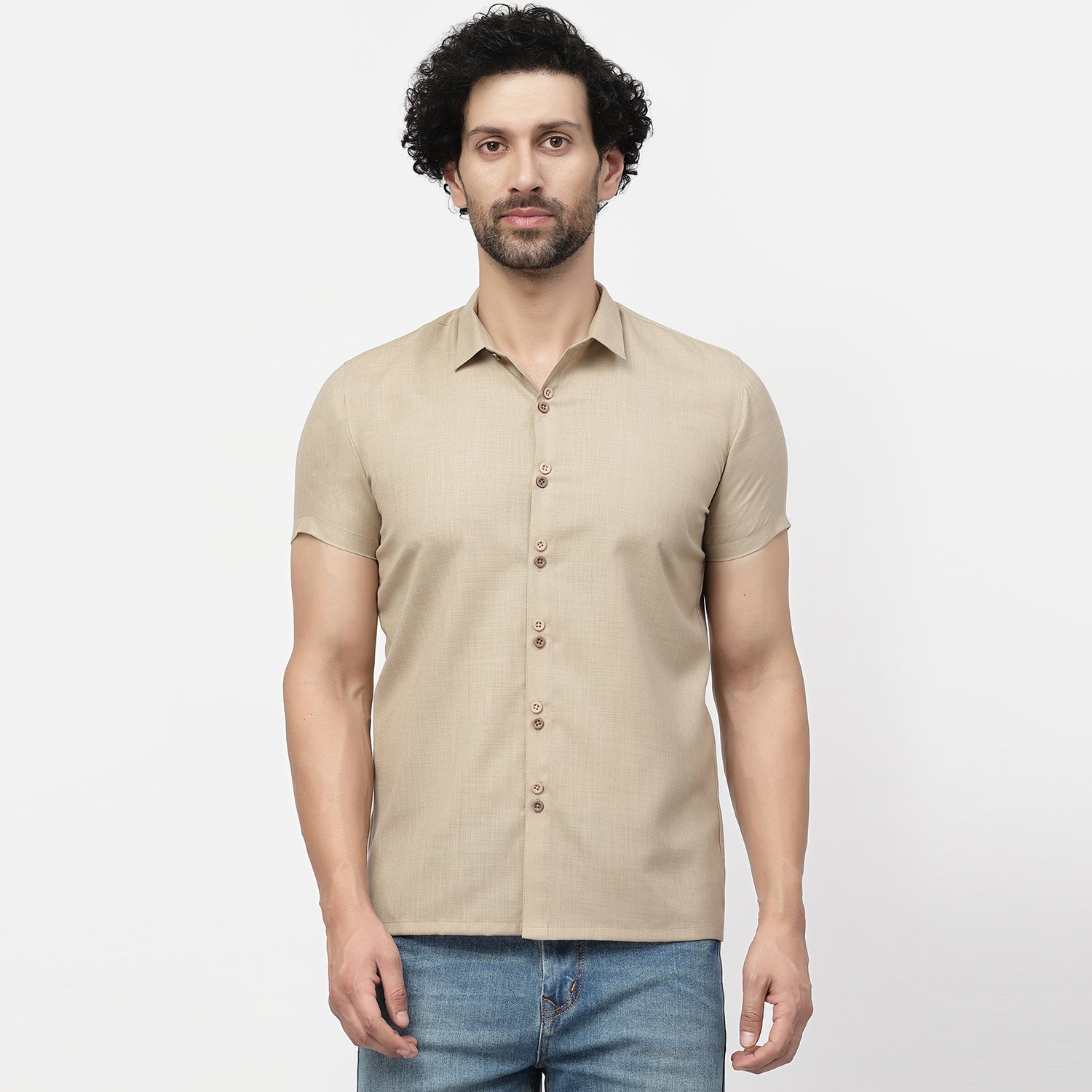 Linen Half Sleeve Shirt With Button Detail, shirts for men, men shirts, designer shirts, stylish shirts, shirt design