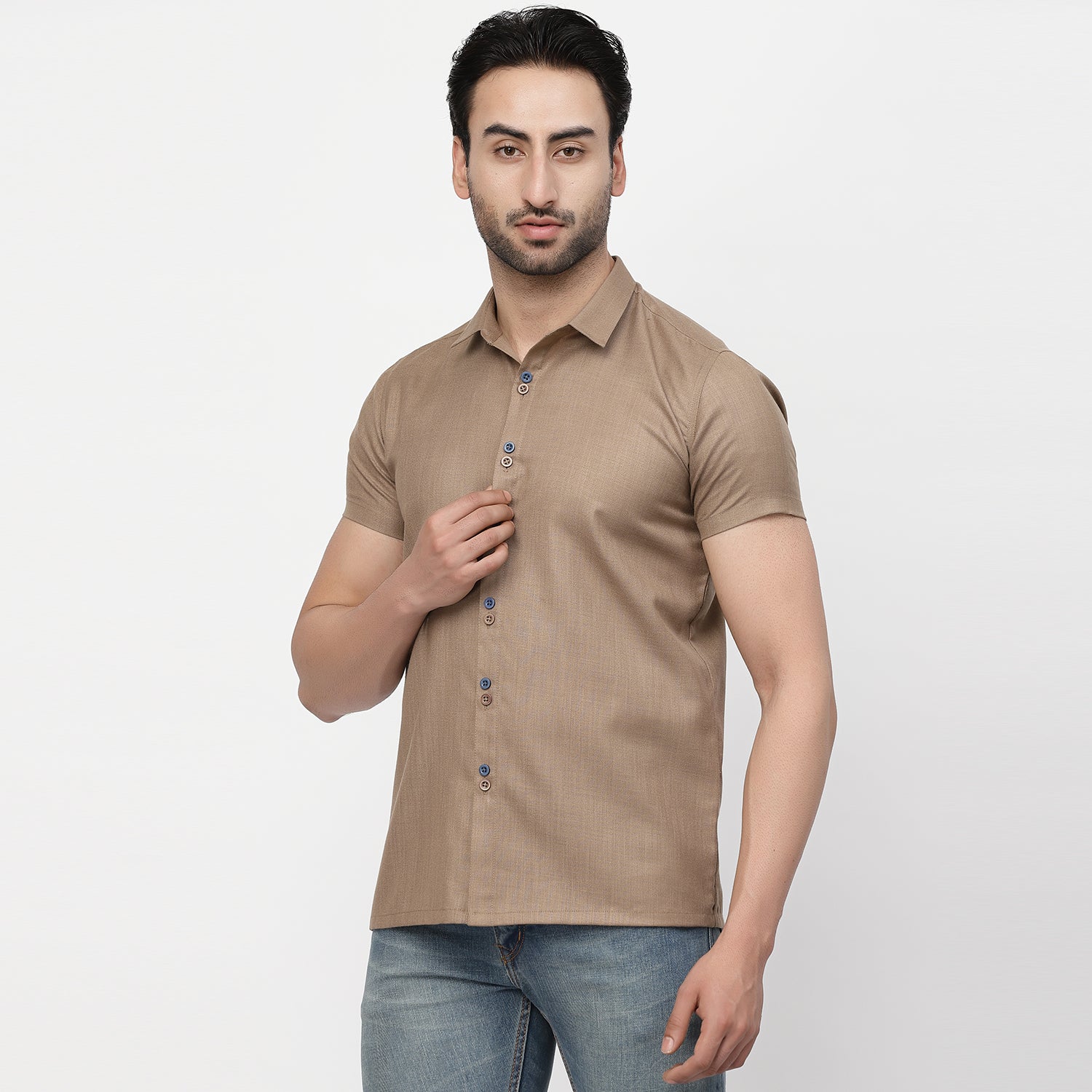 Buy Linen Half Sleeve Men Shirt-1