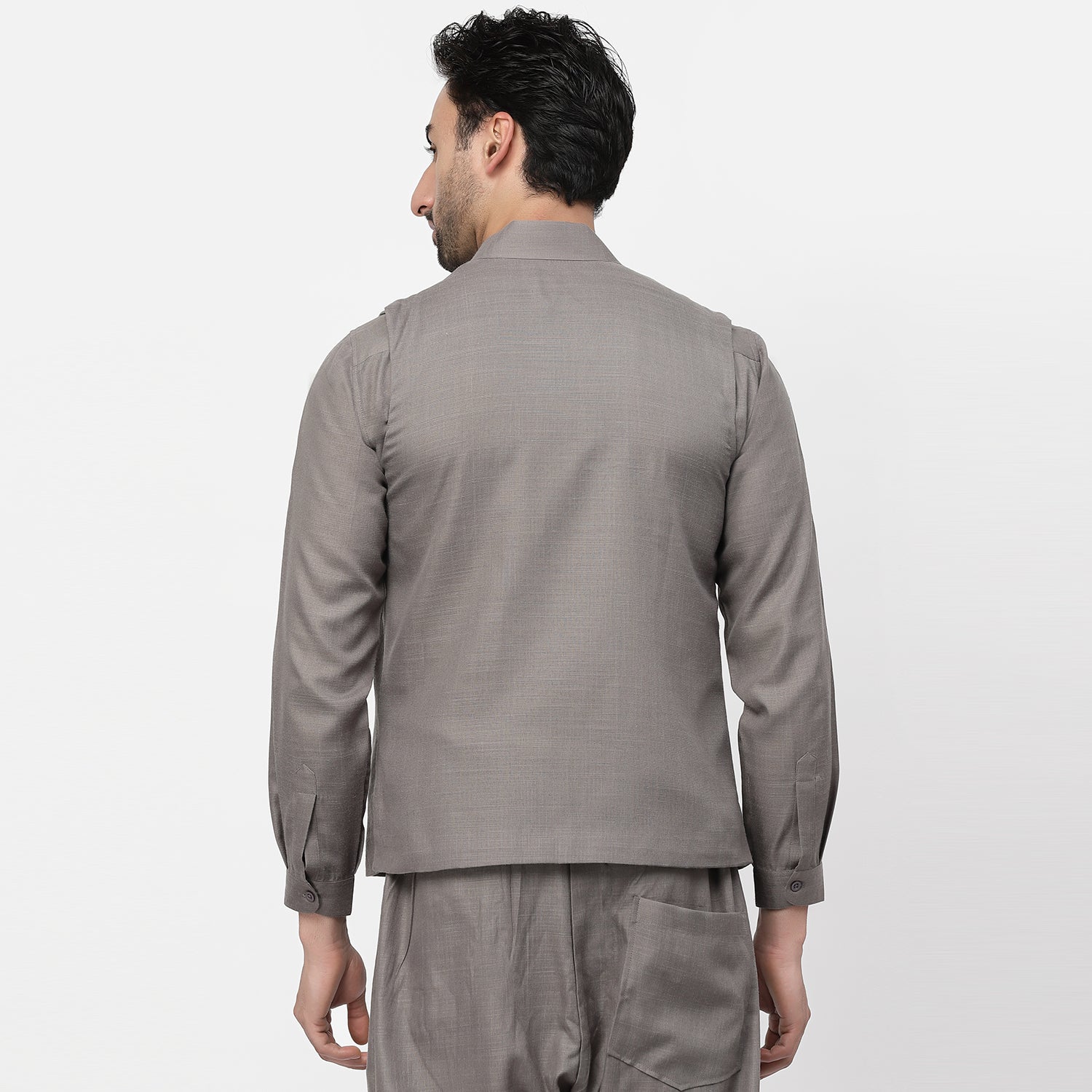 Linen Buttoned Jacket for Men-4