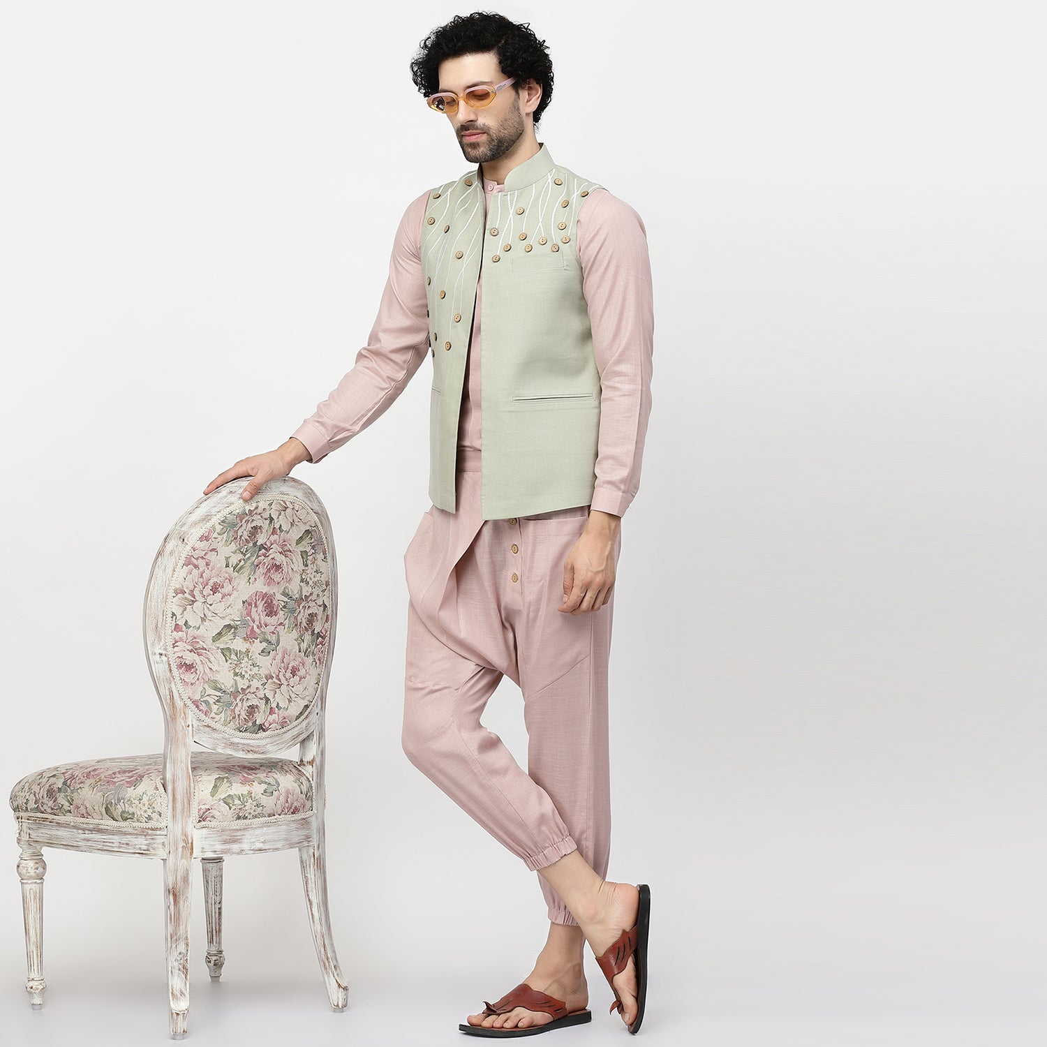 Stylish Linen Jacket with Button-5
