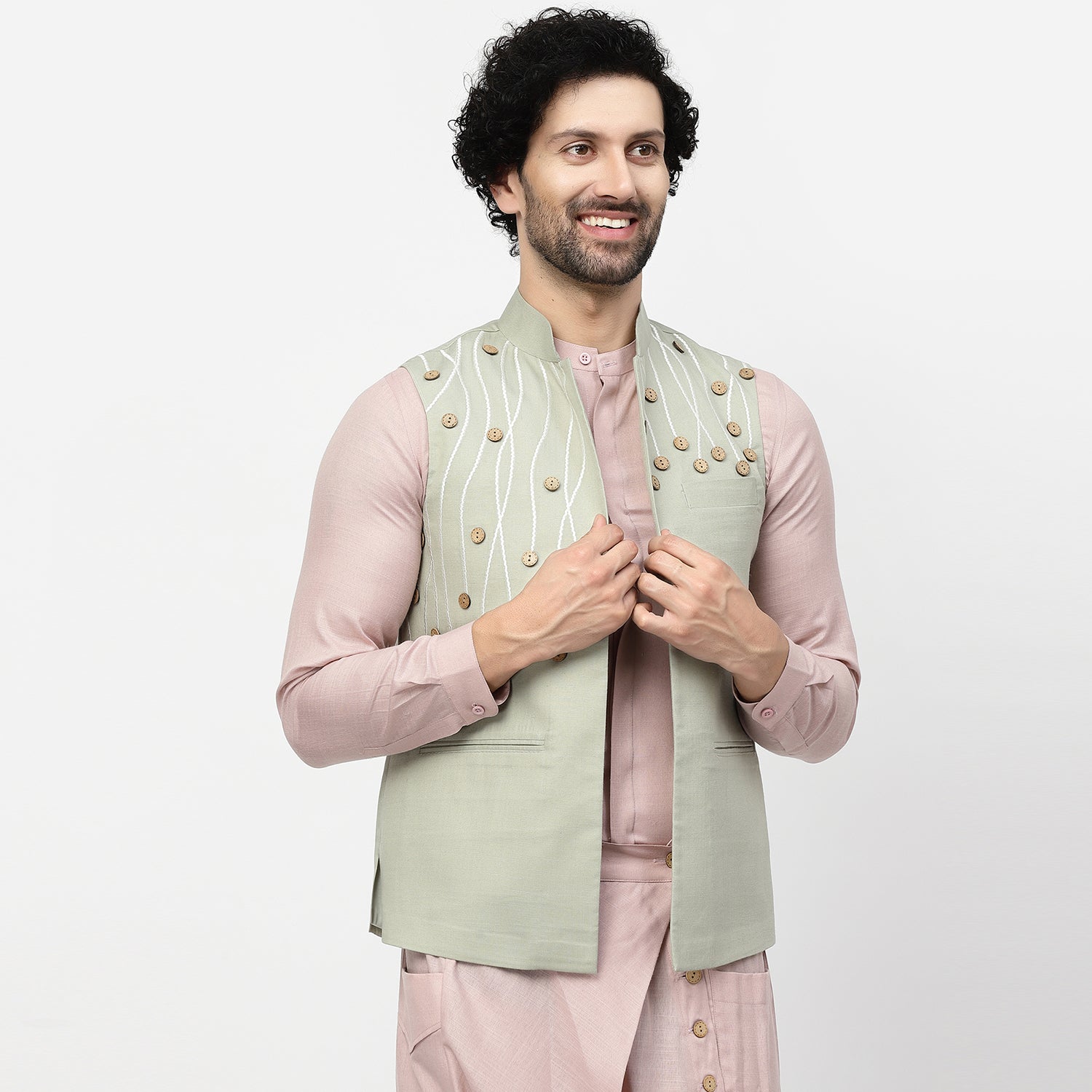 Stylish Linen Jacket with Button-2