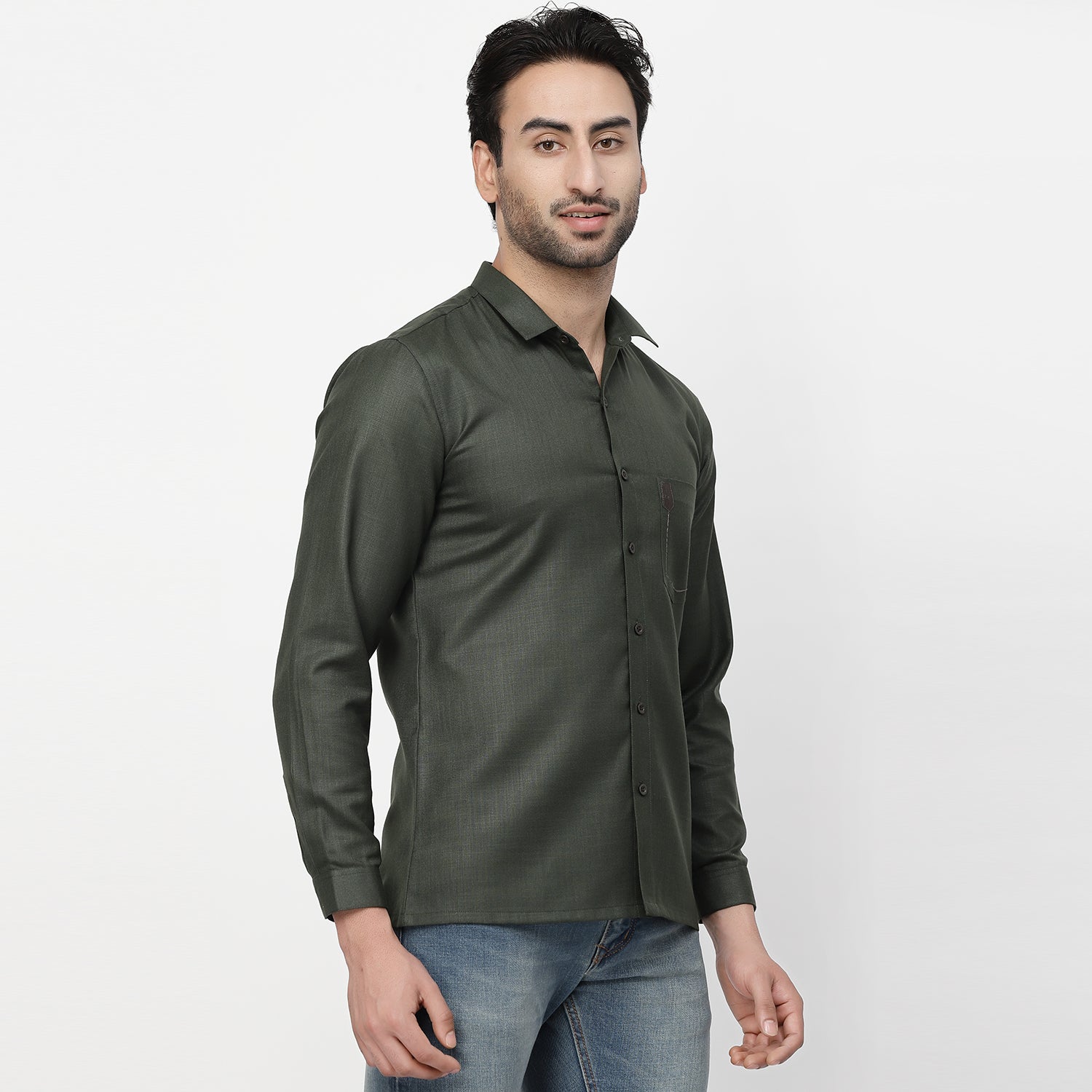 Linen Shirt With Pocket Details & Leather Patch, shirts for men, men shirts, designer shirts, stylish shirts, shirt design