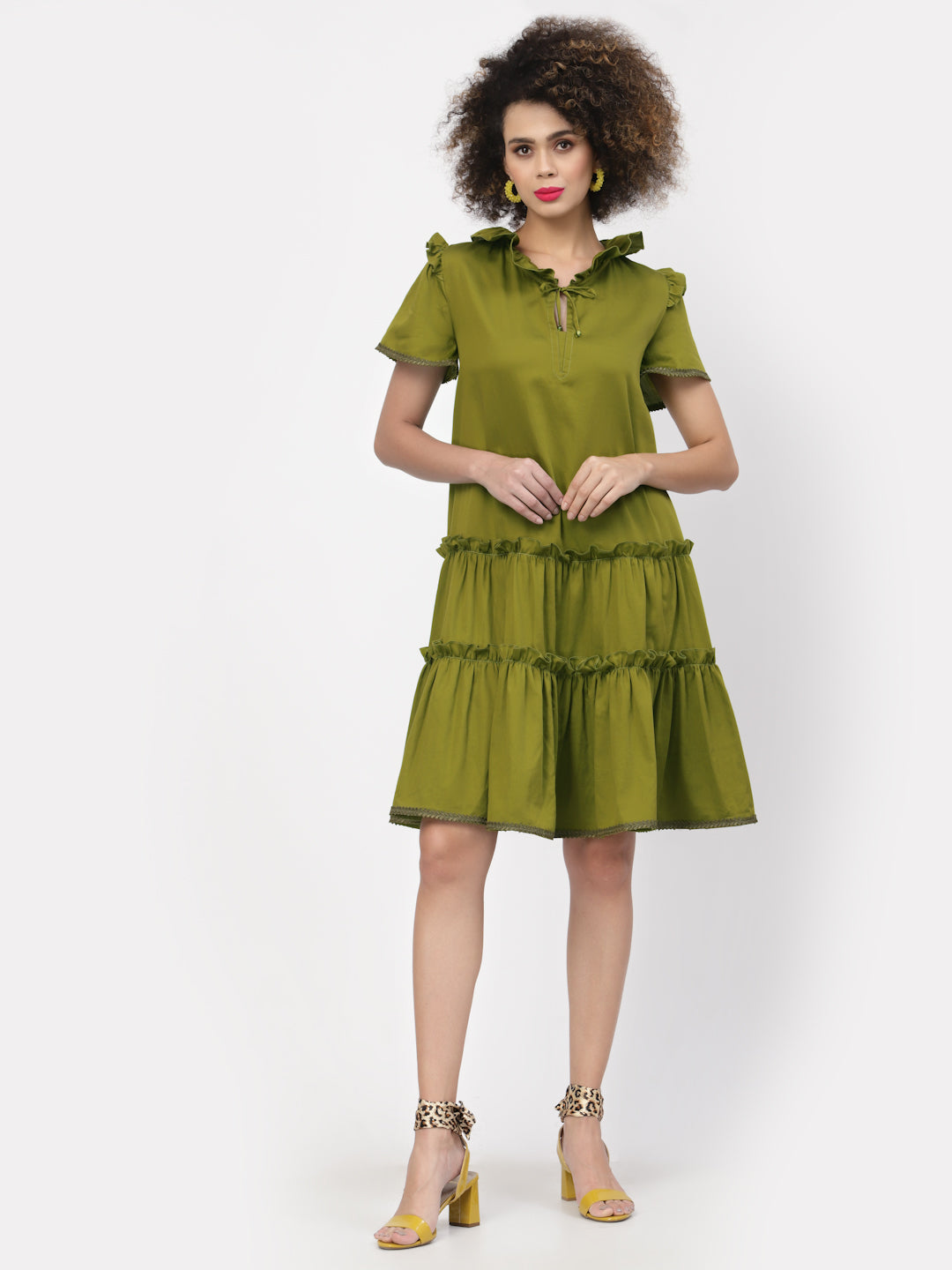 Buy Olive Tiered Dresses for Women