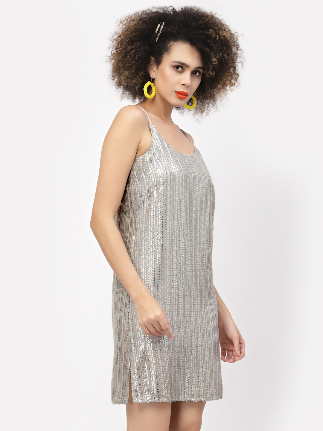 Golden Sequins Spaghetti Dress