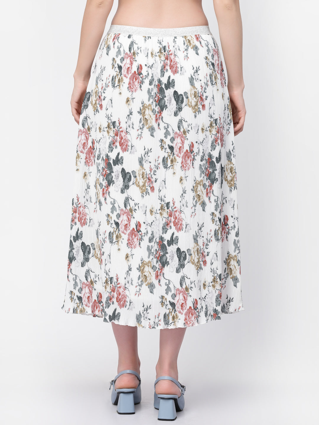 Floral Pleated Skirt