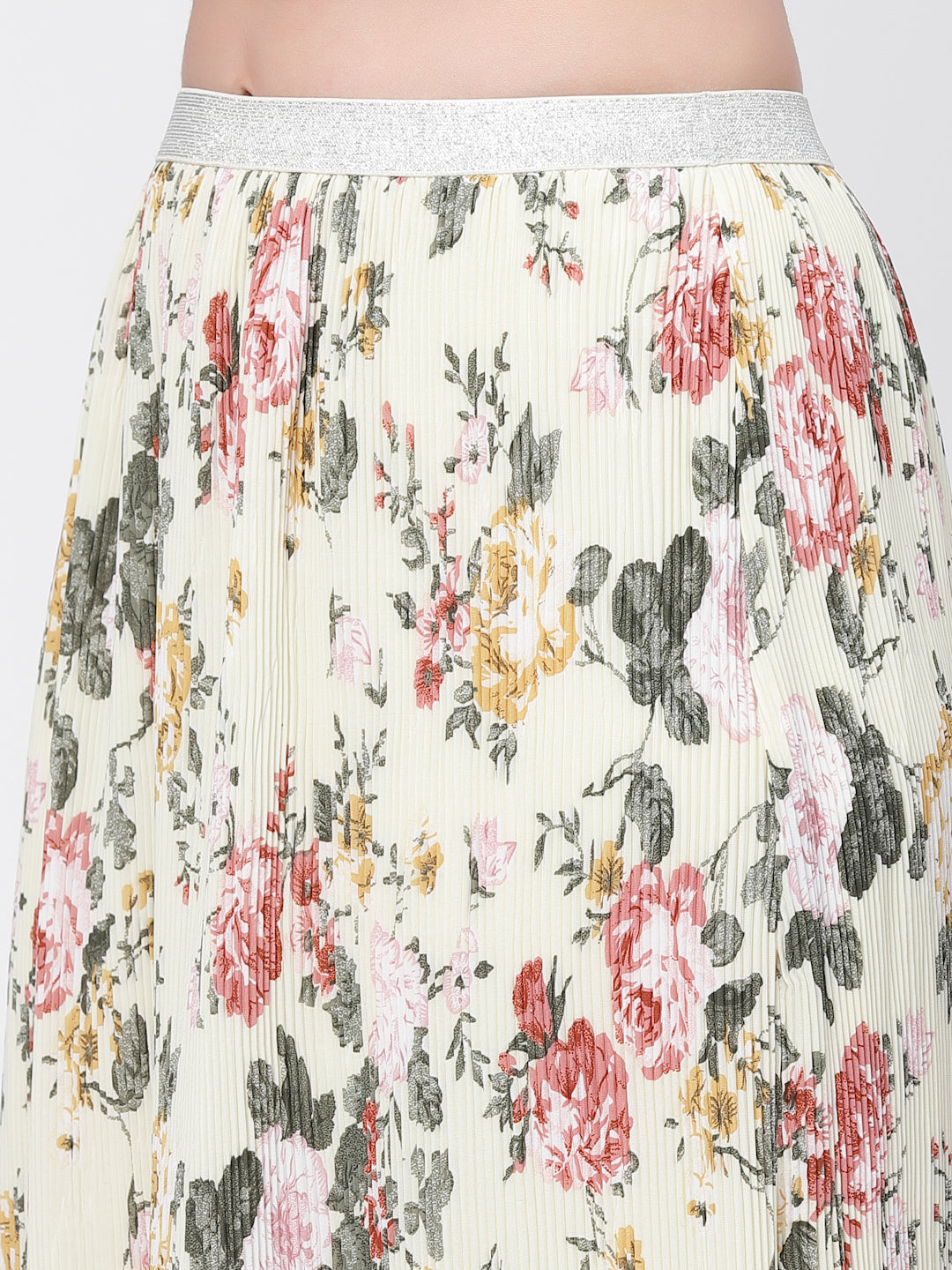 Floral Pleated Skirt