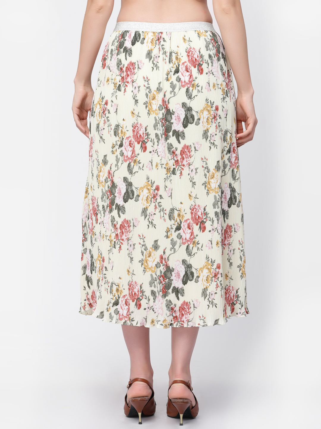 Floral Pleated Skirt