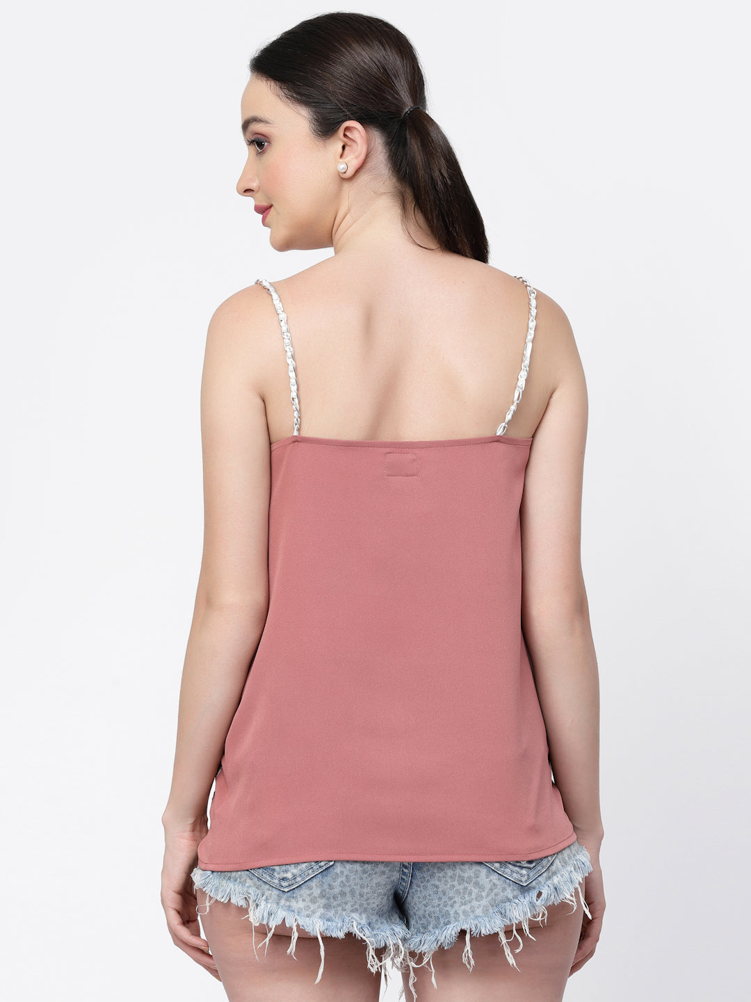 Crepe Top With Organza Patch