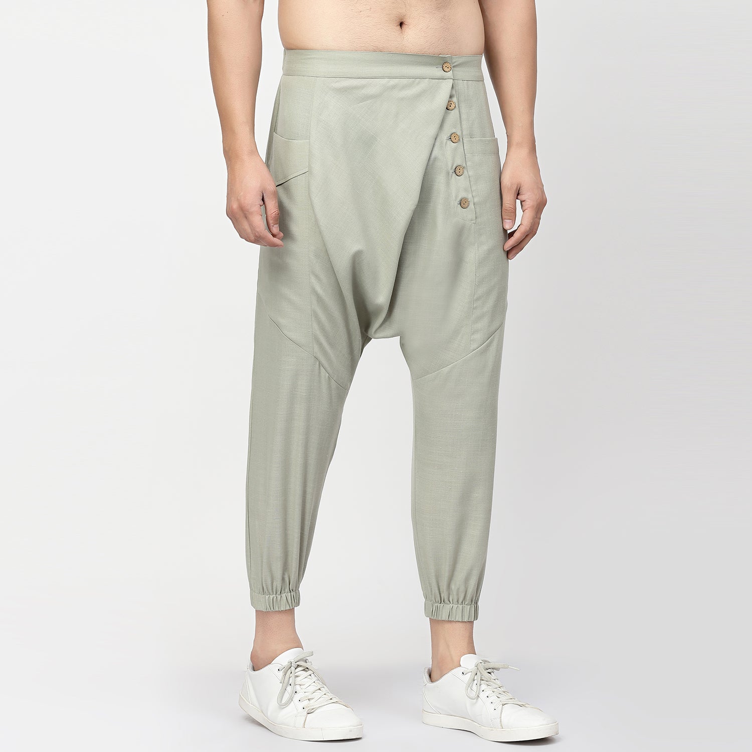 Long Linen Harem and Pant Kurta for Men-2